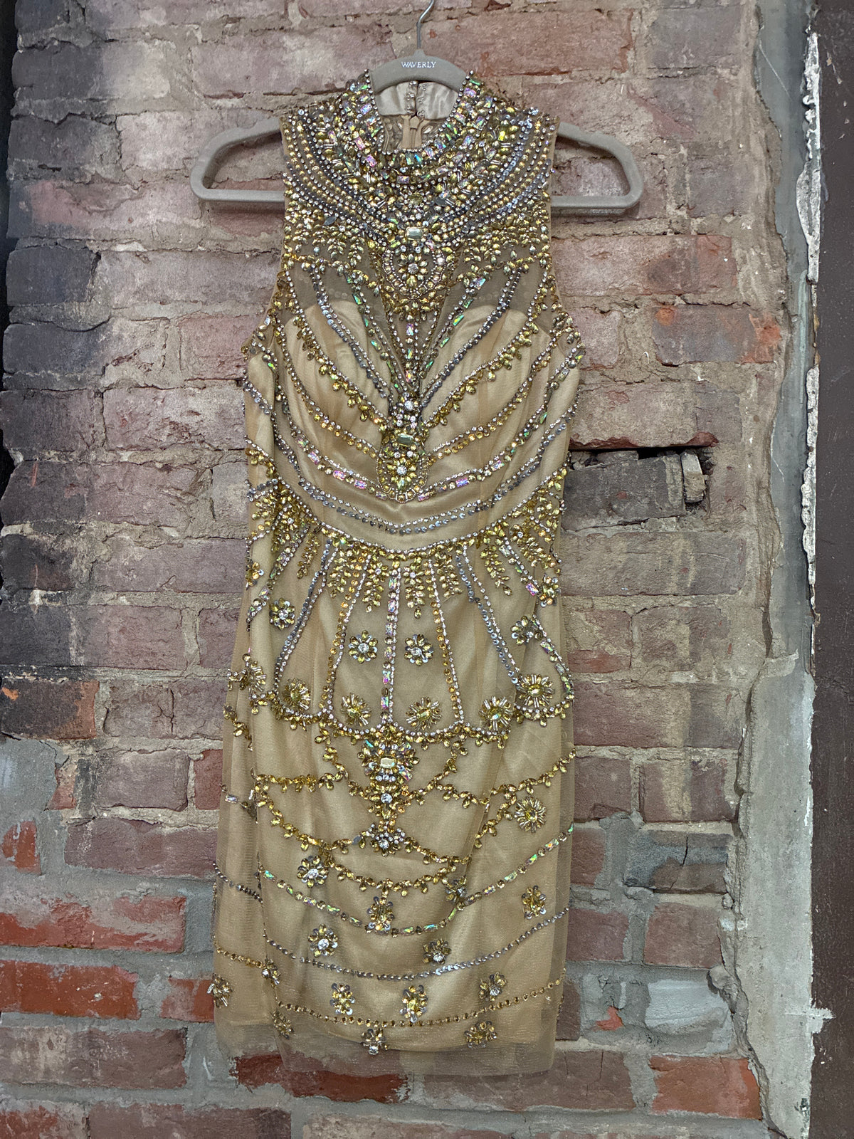 Sherri Hill Heavy Beaded Gold Formal Dress – Six Sisters Boutique-NULU