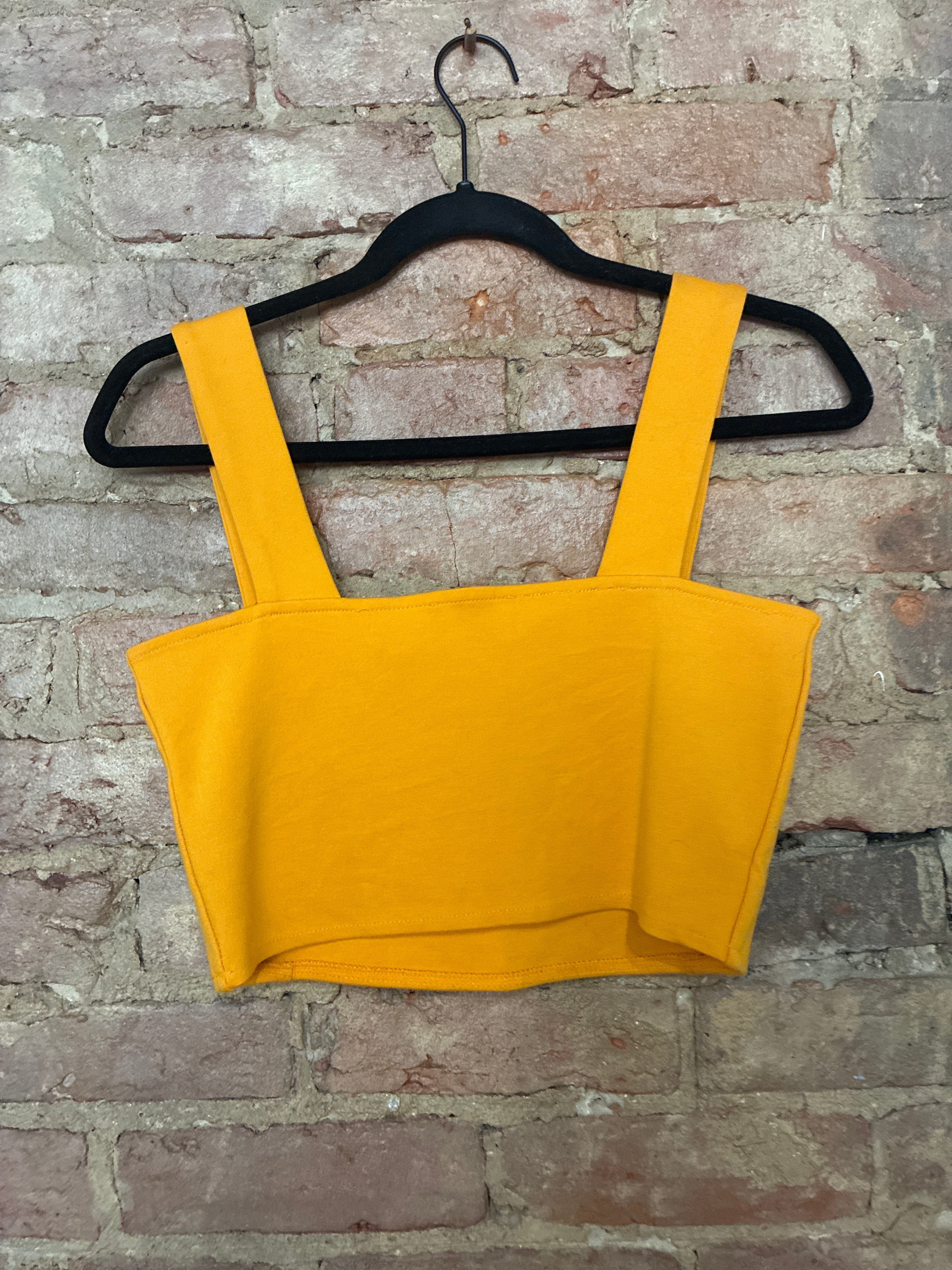 Zara Tangerine Square Neck Crop Tank M
