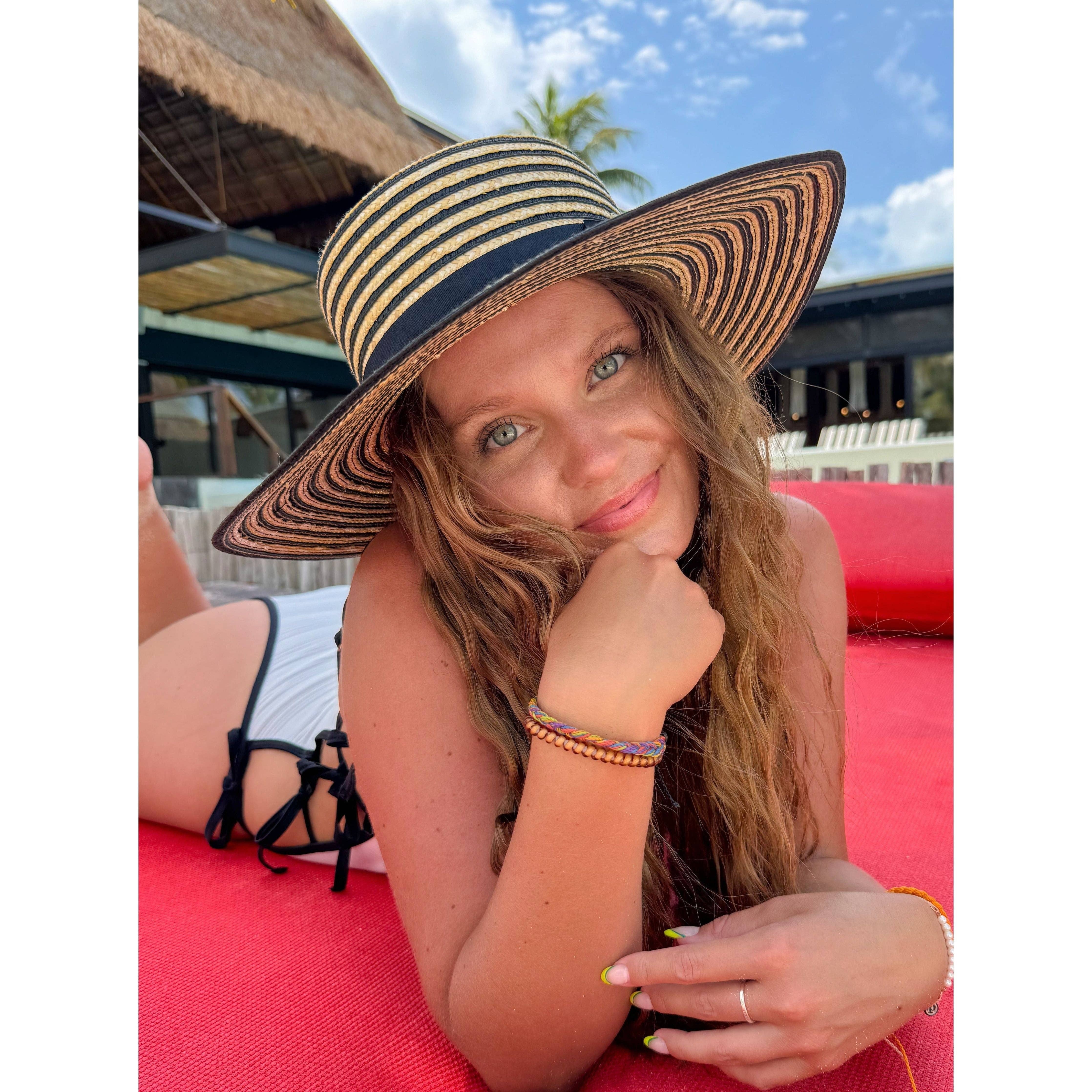 Kara Striped Boater Hat