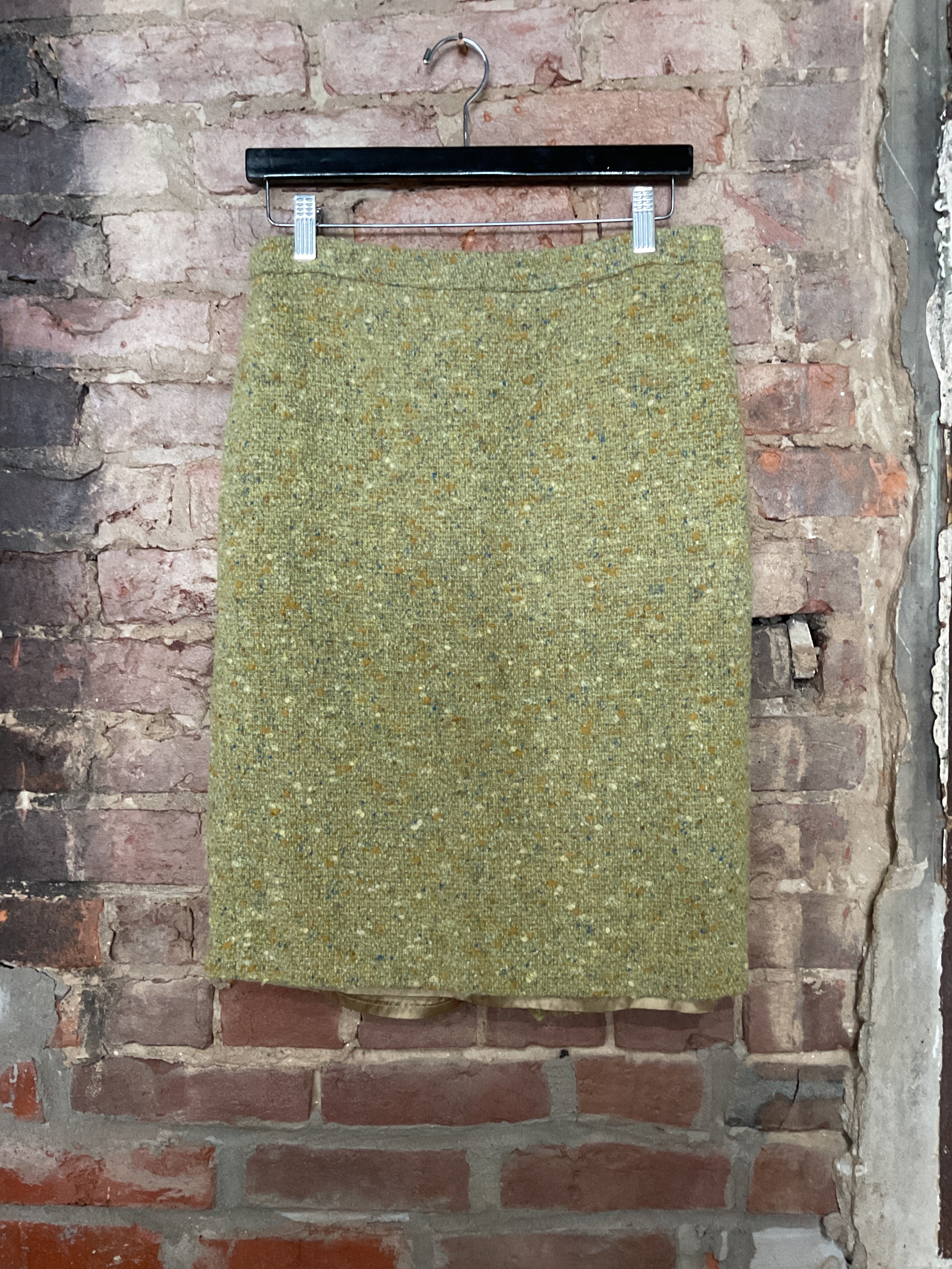Green Tweed Pencil Skirt