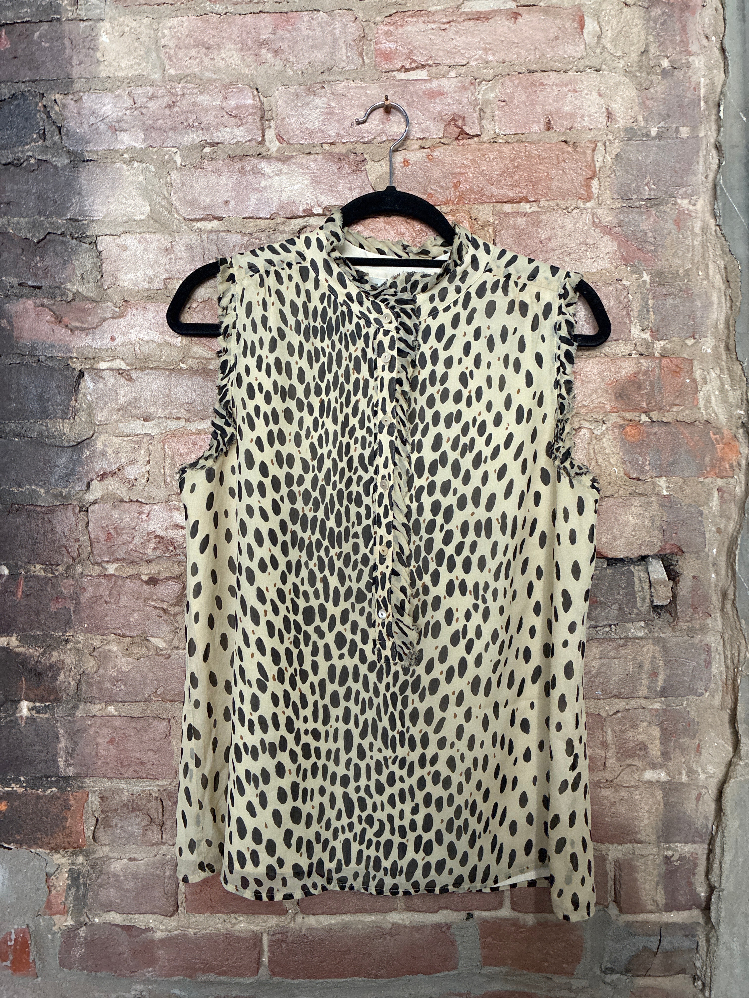 J Crew Sleeveless Animal Print Blouse