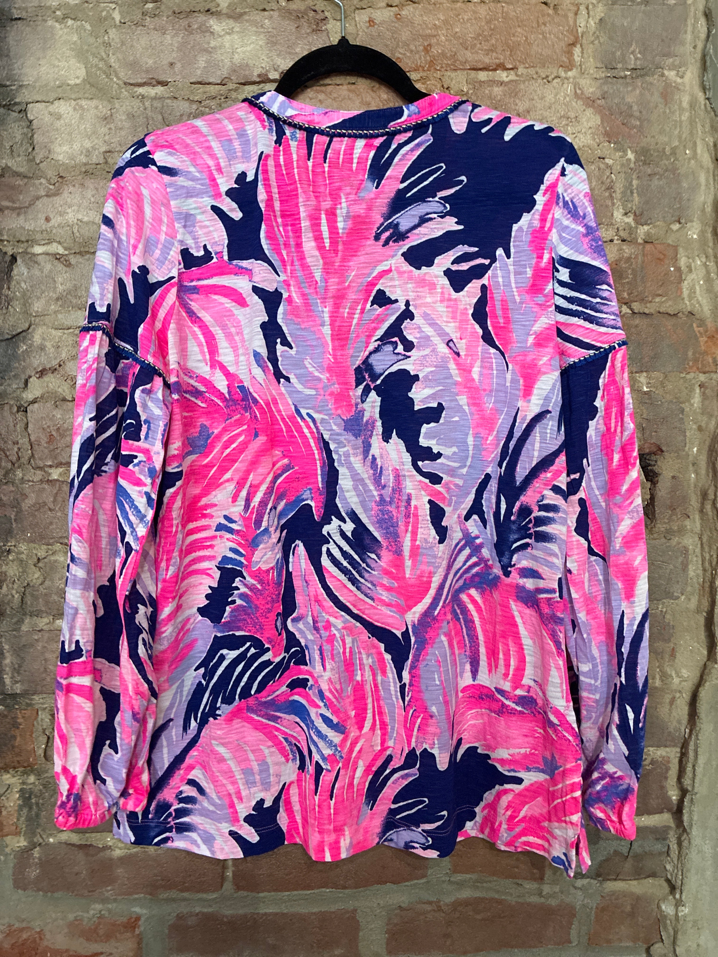 Lilly Pulitzer Navy&Pink LS Top