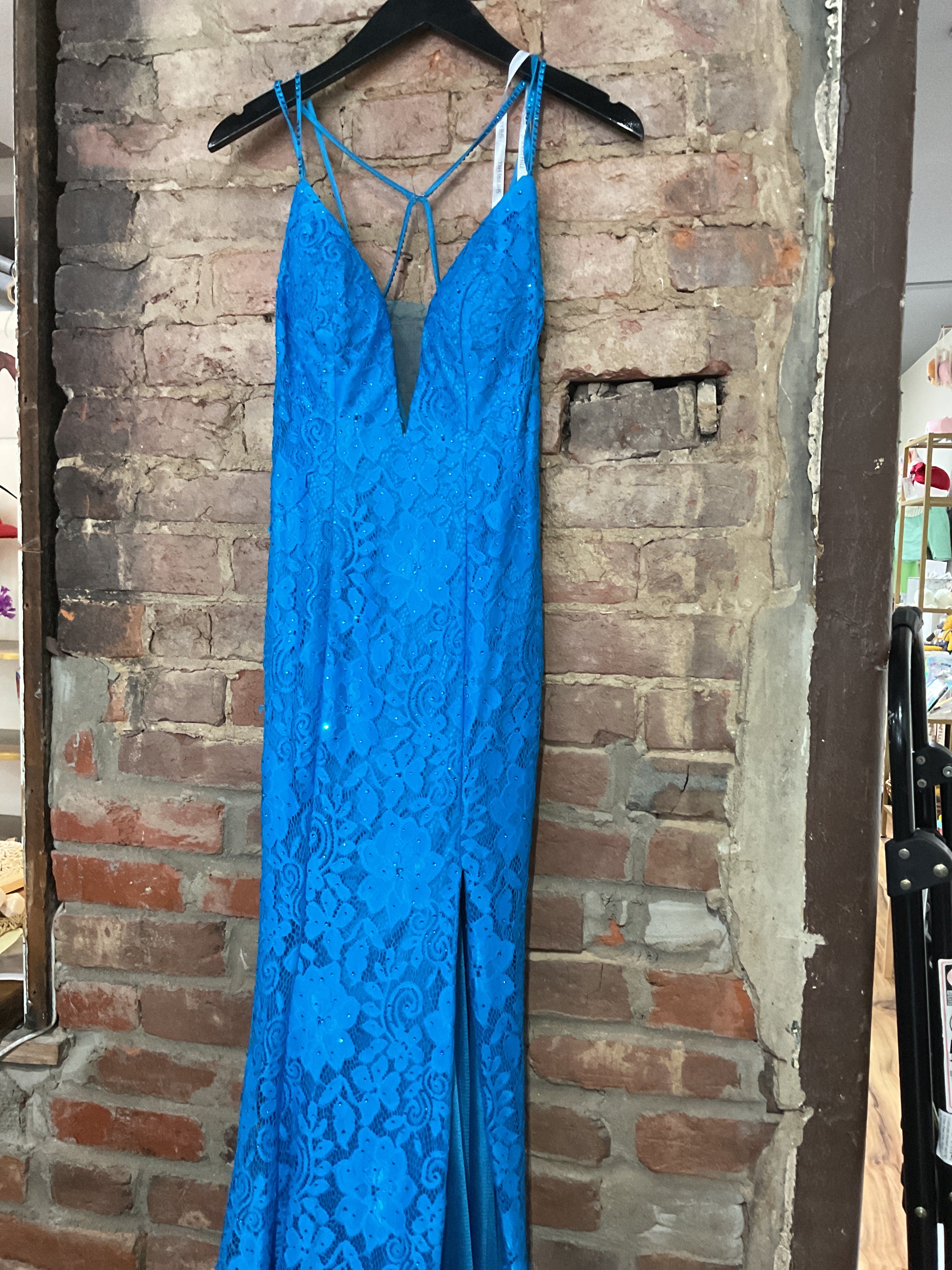 Peacock True Blue Mermaid Gown - 4