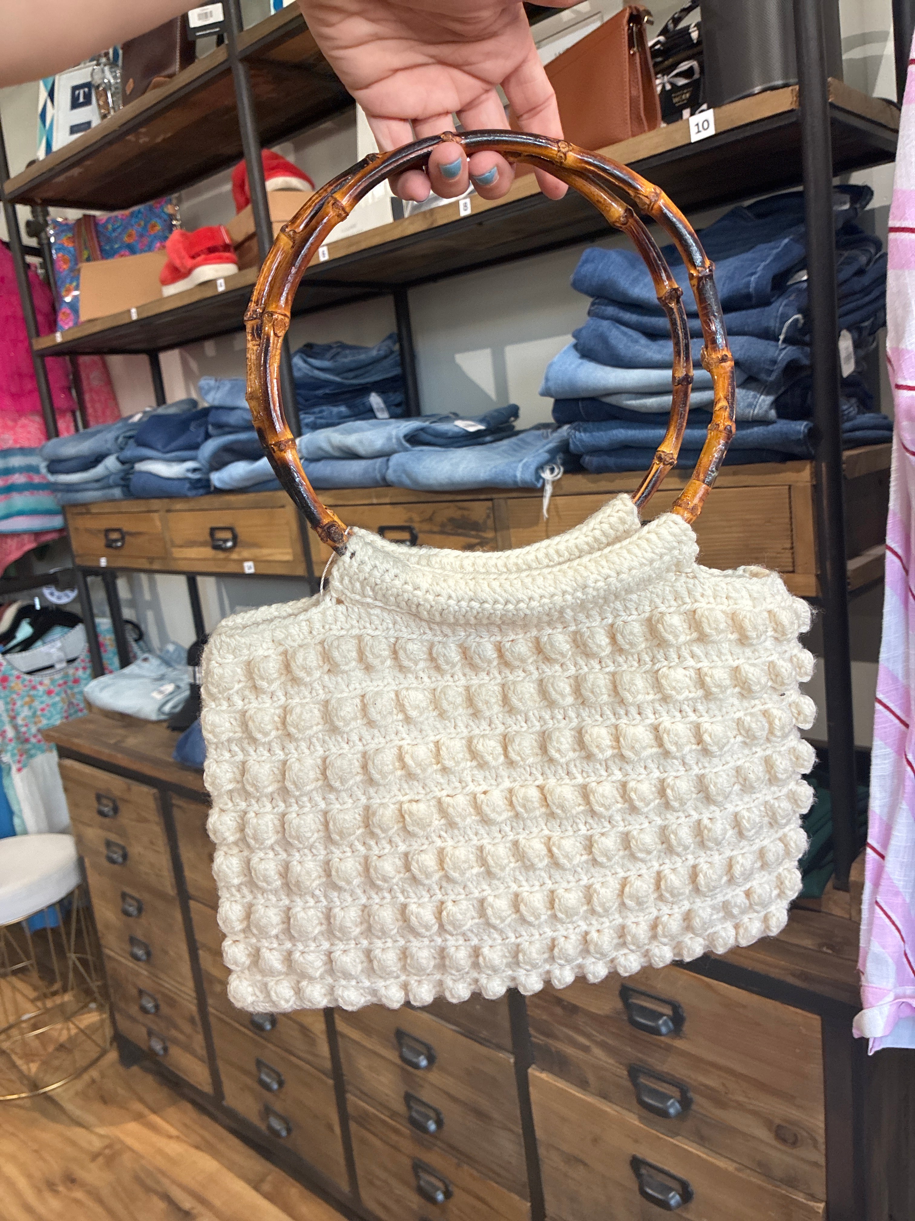 Wooden handle Bag