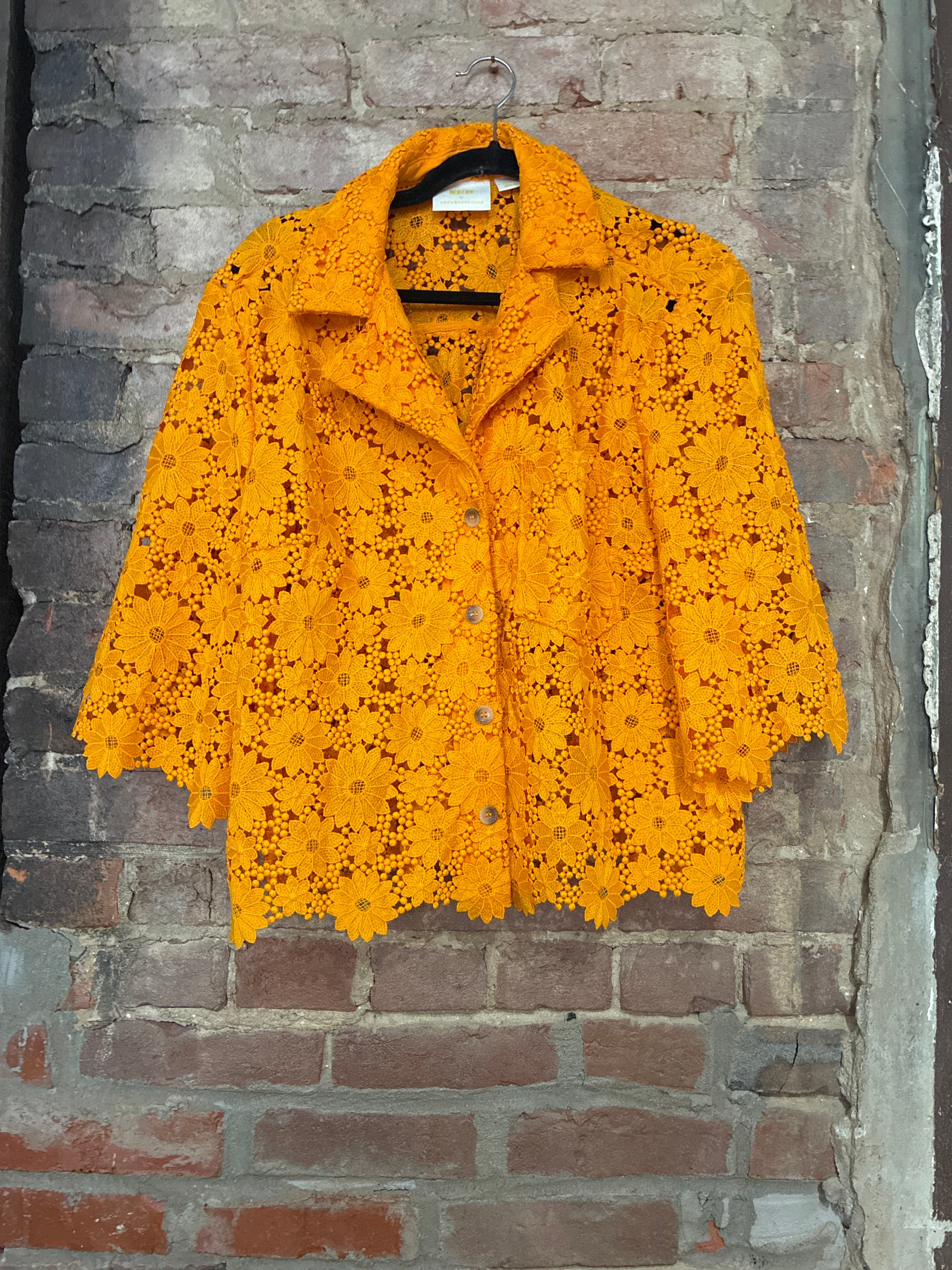 Maeve Tangerine Floral Lace Top