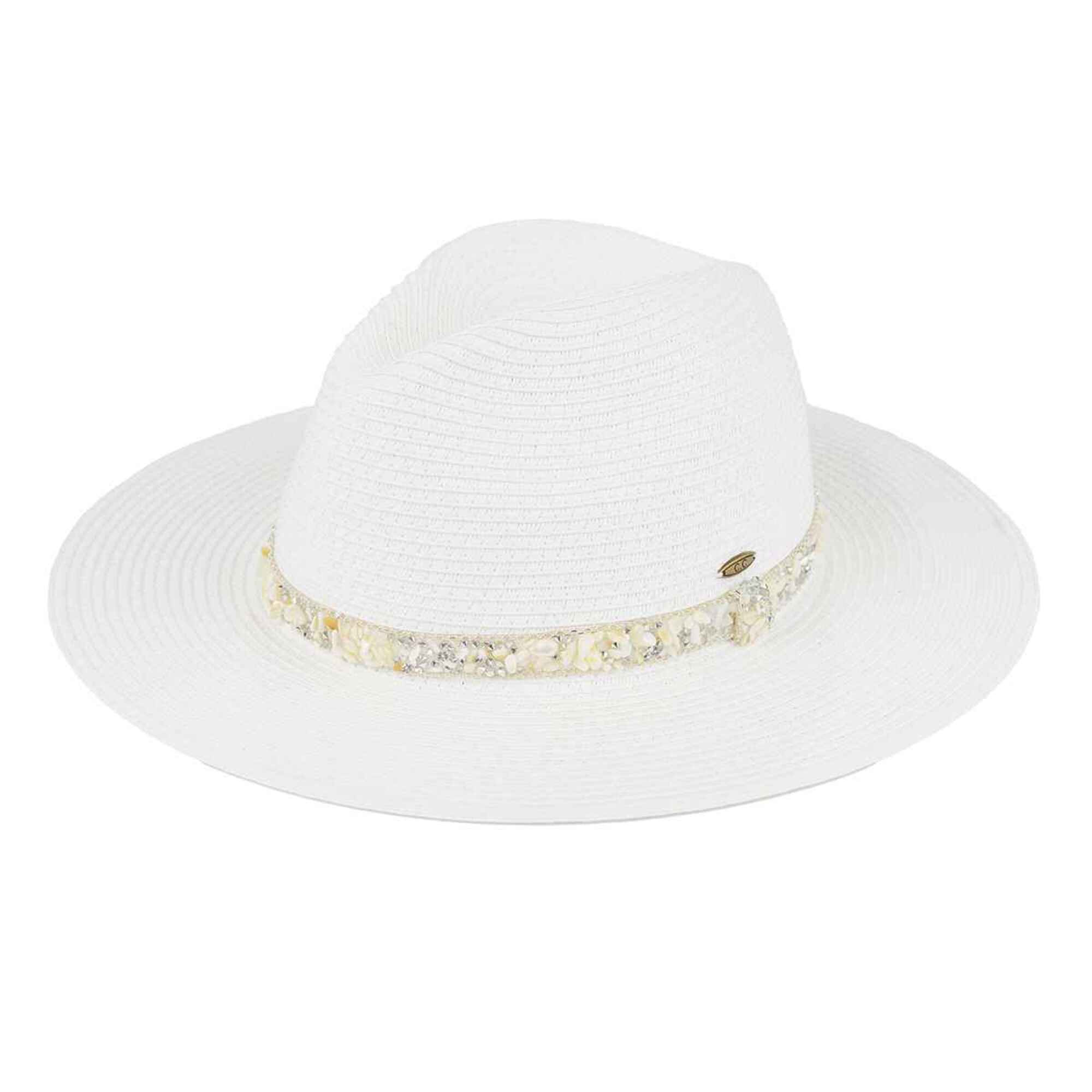 Gem Cluster Band Straw Panama Hat