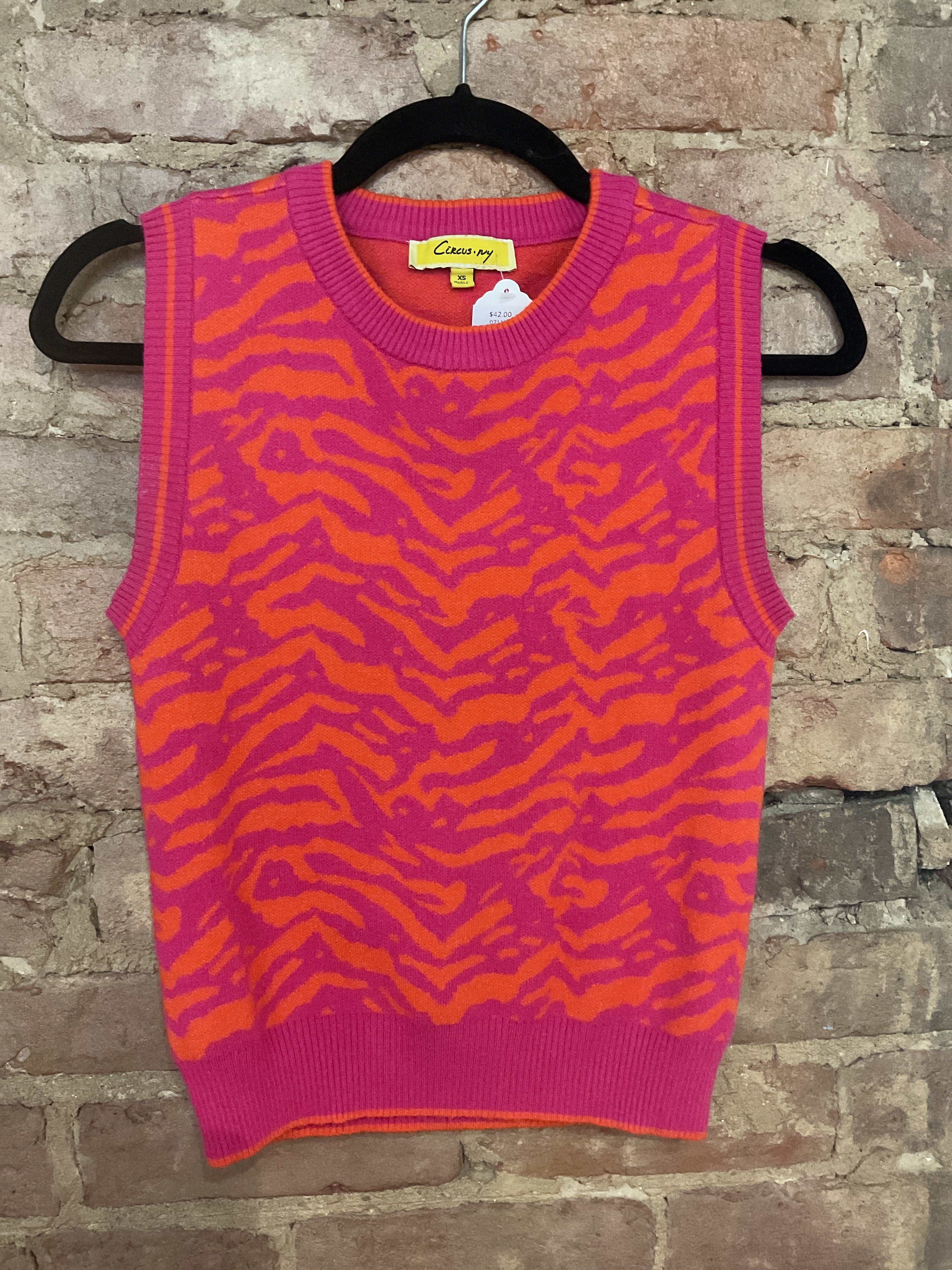 Circus by Sam Edelman Zebra Knit  Sweater Vest XS