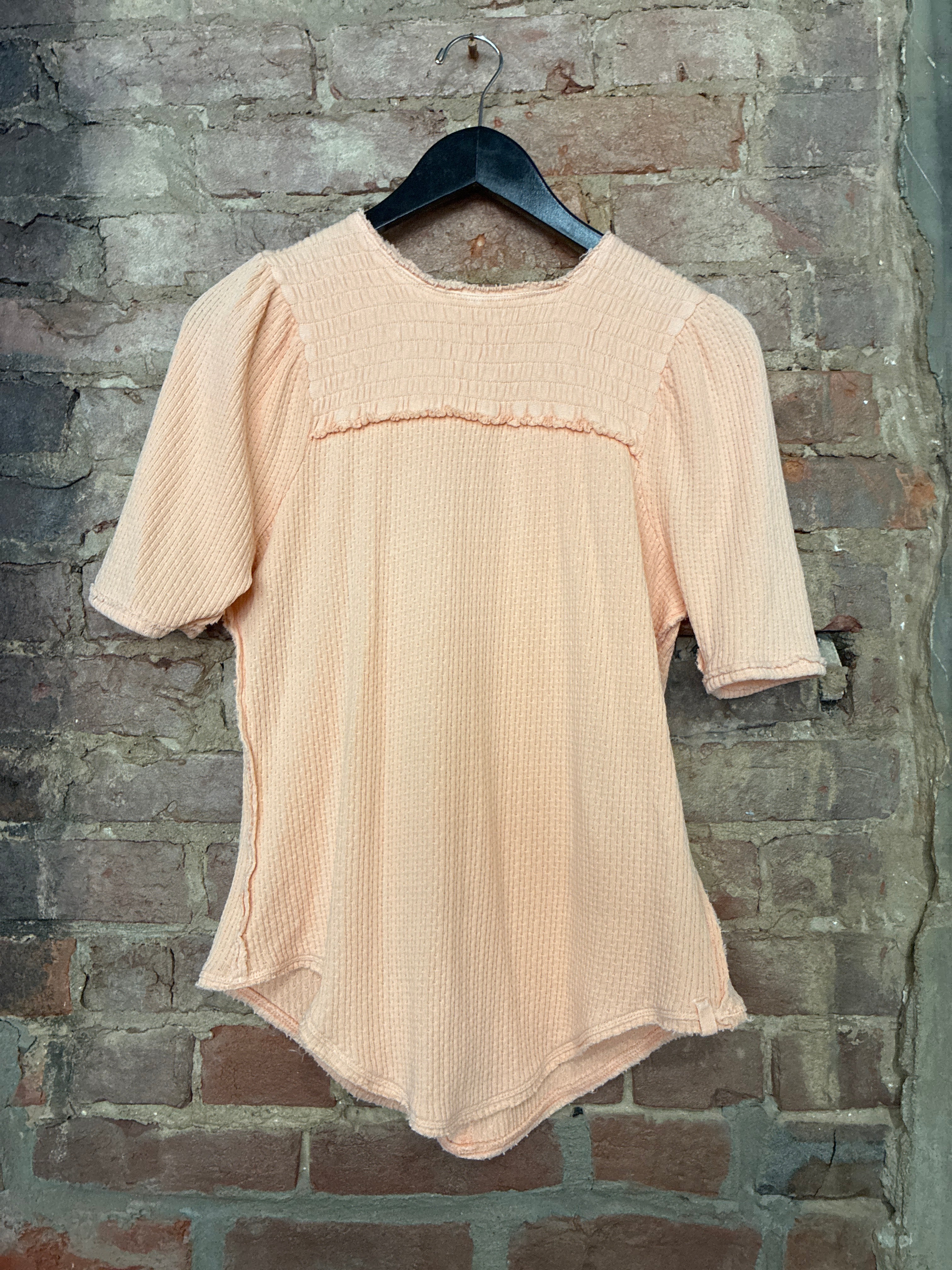 Free People "Care Red Delicious" Peach Tee - L