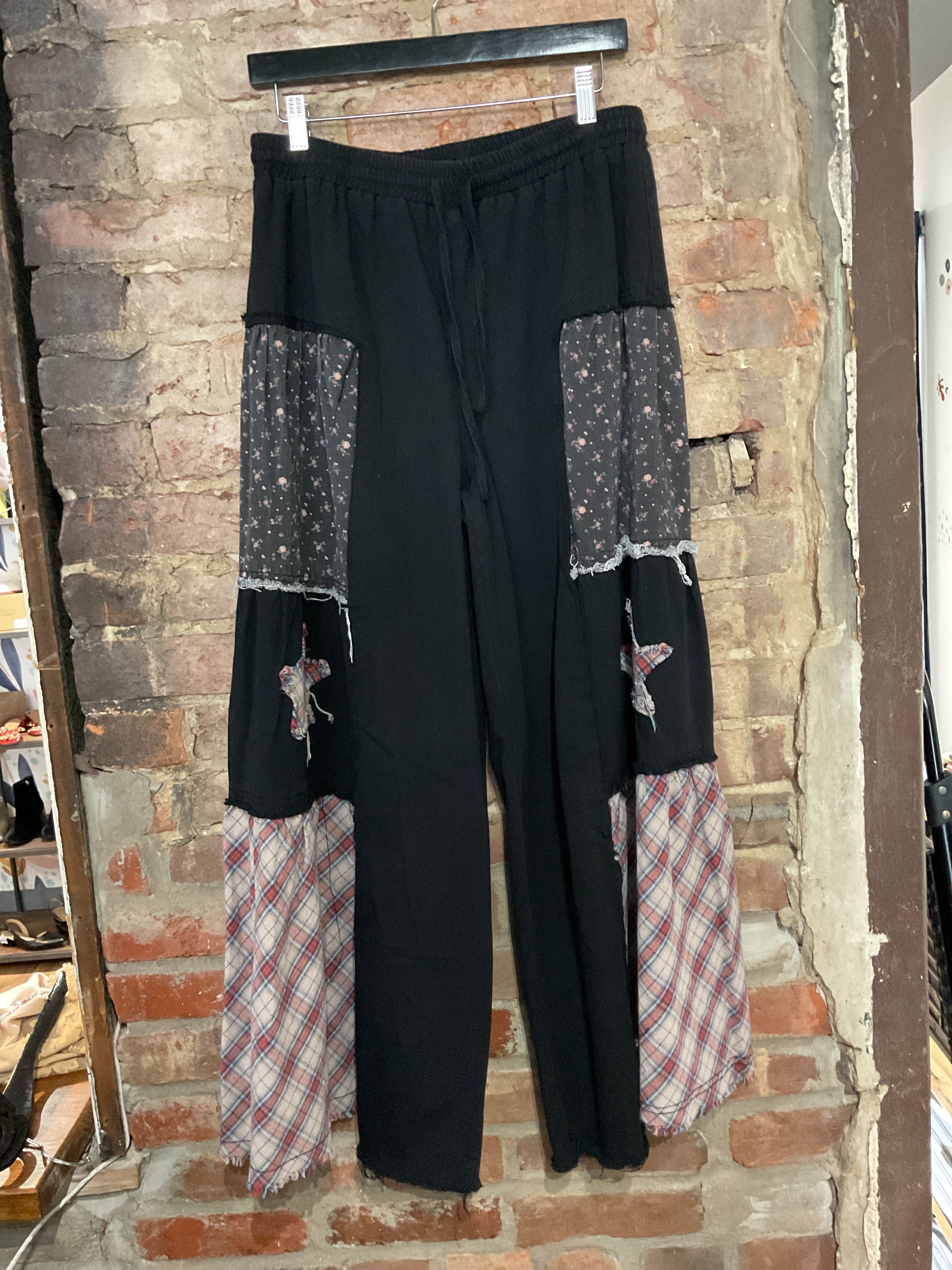 Black Patched Pants