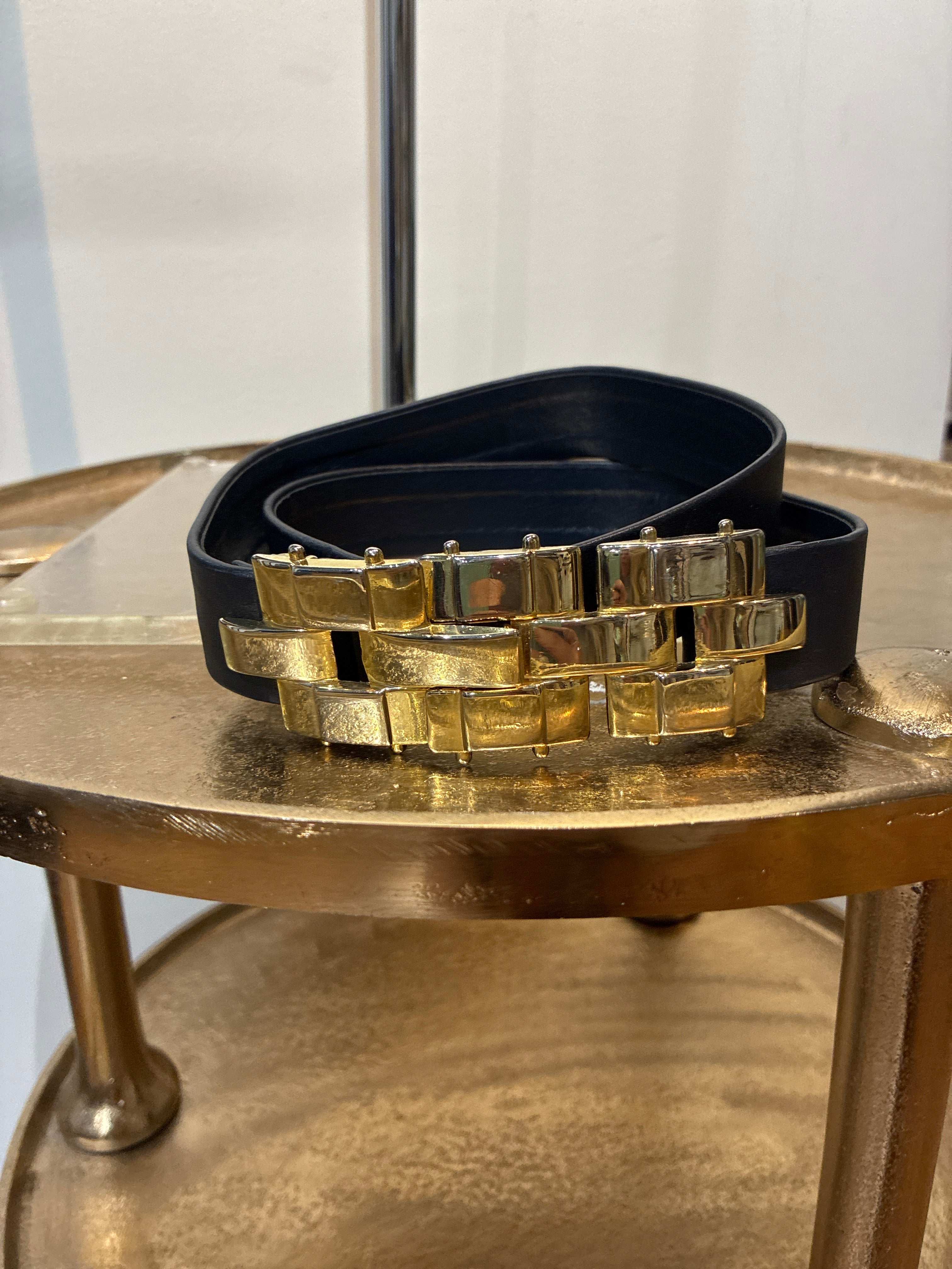 Black Belt with Gold Clasp