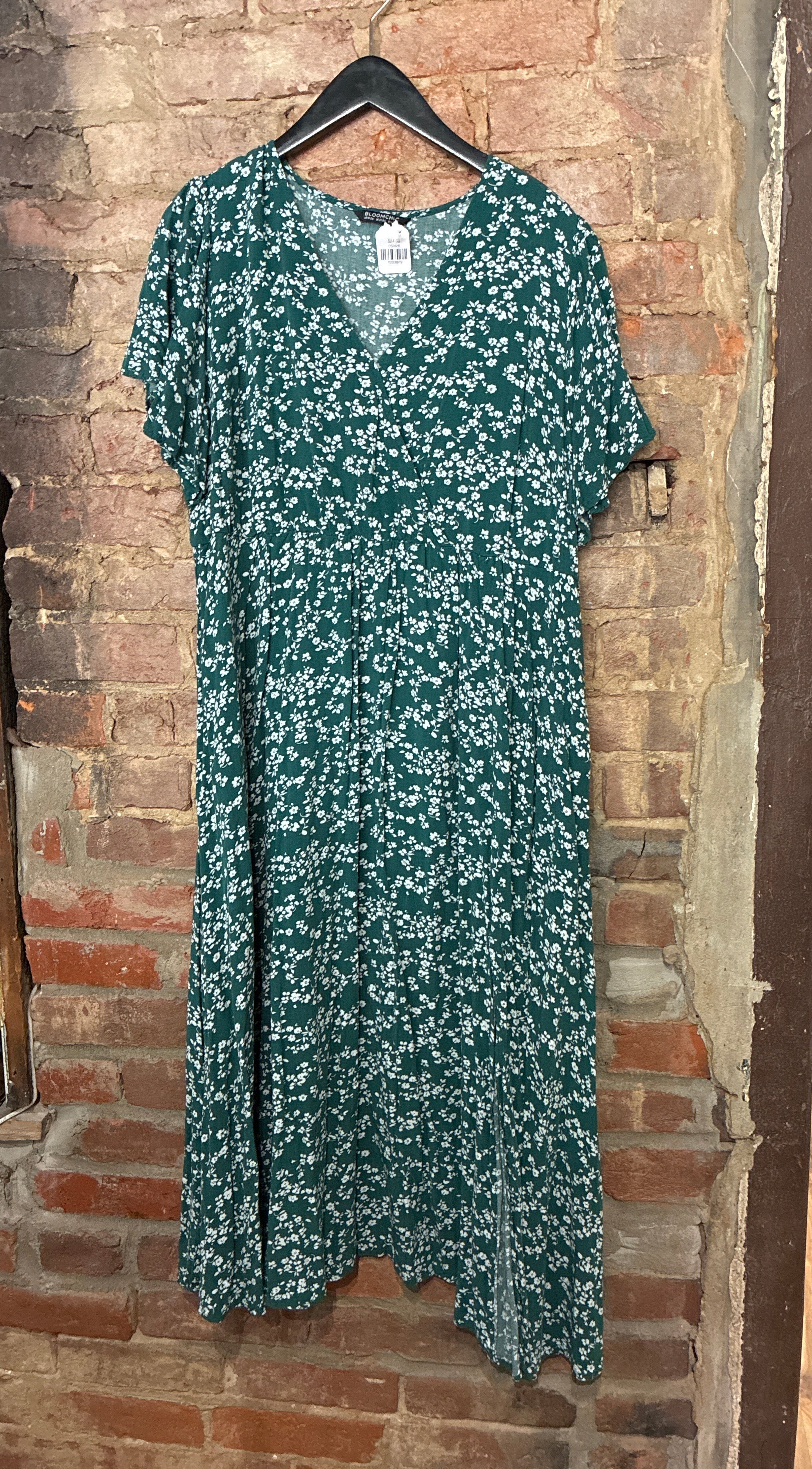 Teal Floral Midi Dress - 18/20