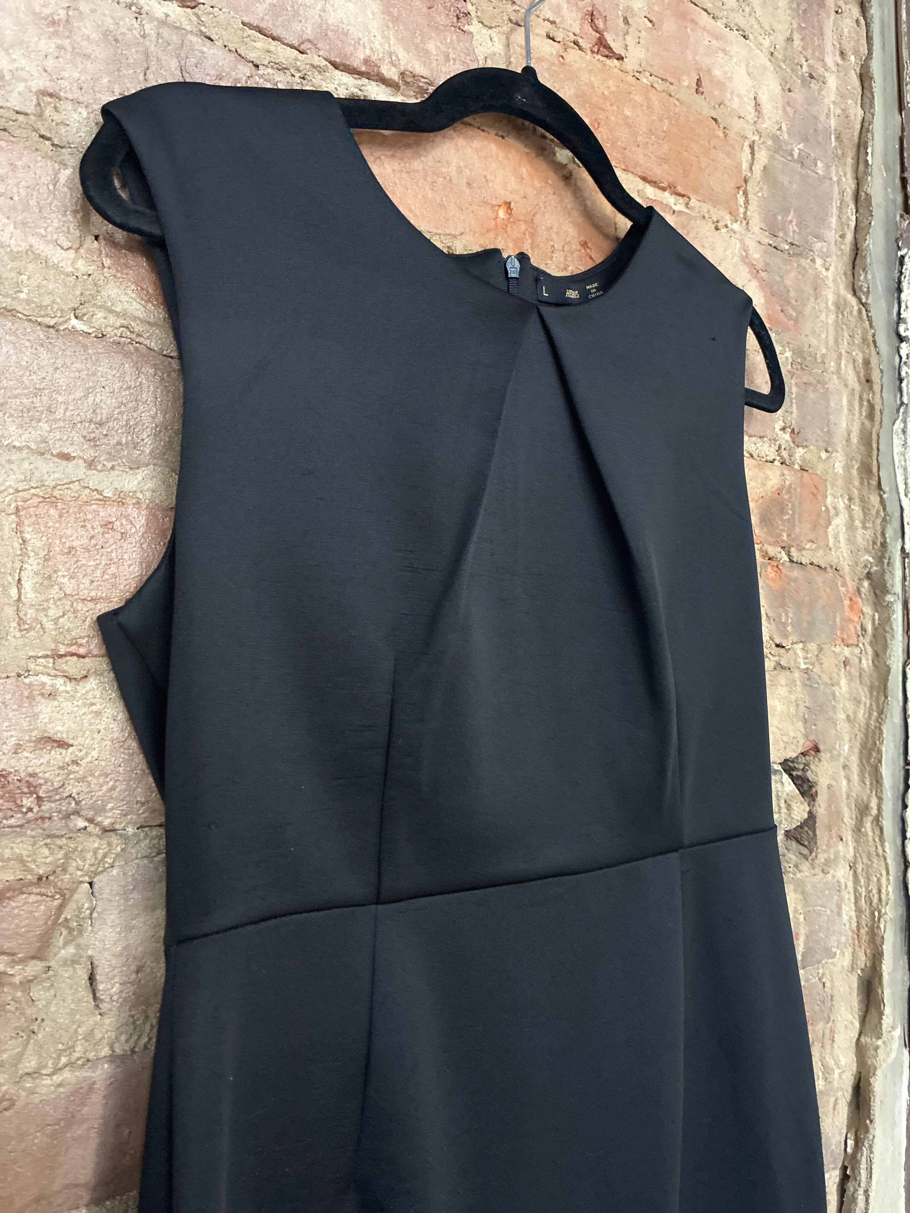 Black Sleeveless Peplum Dress