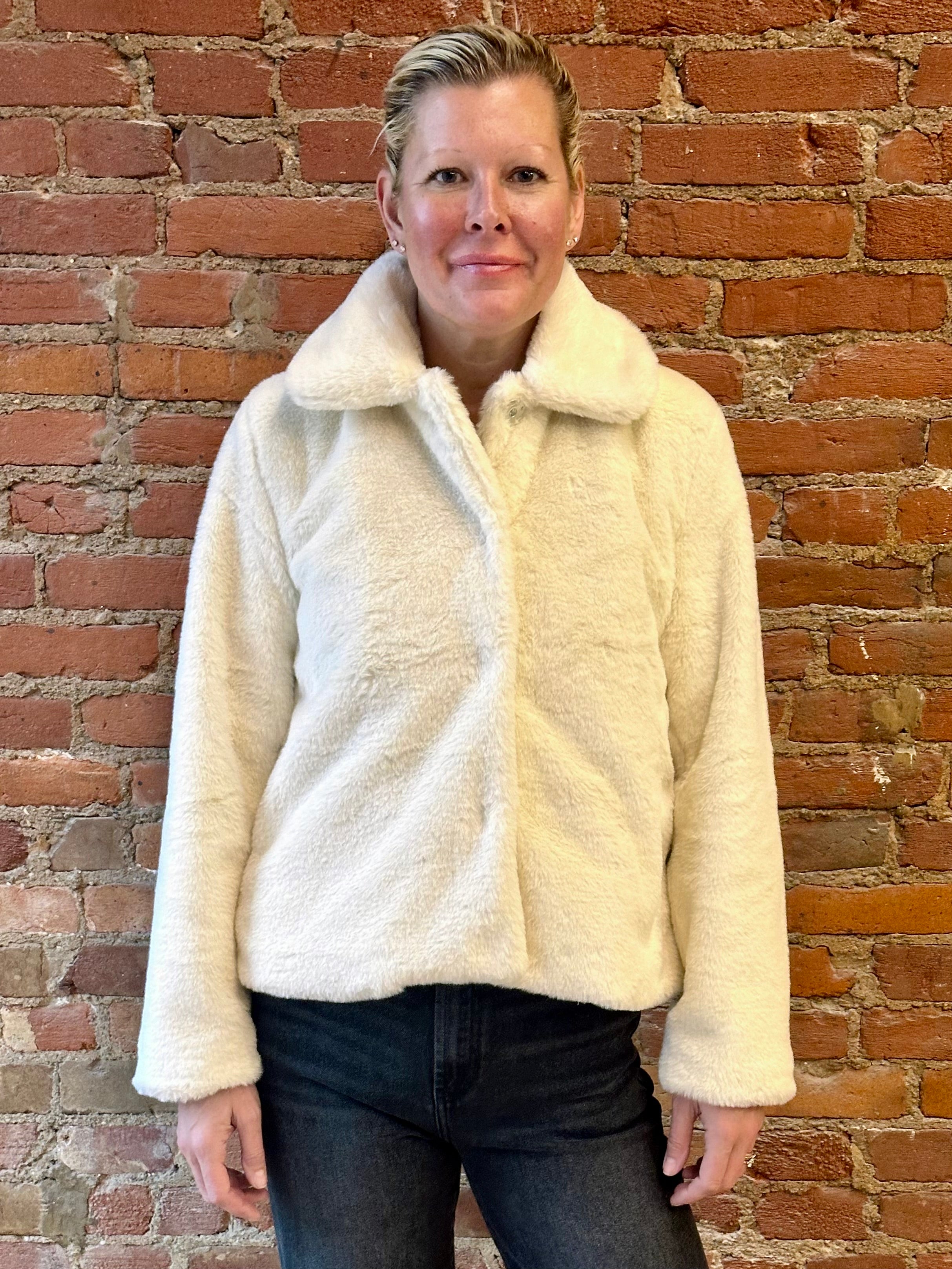 Faux Fur Cream Jacket