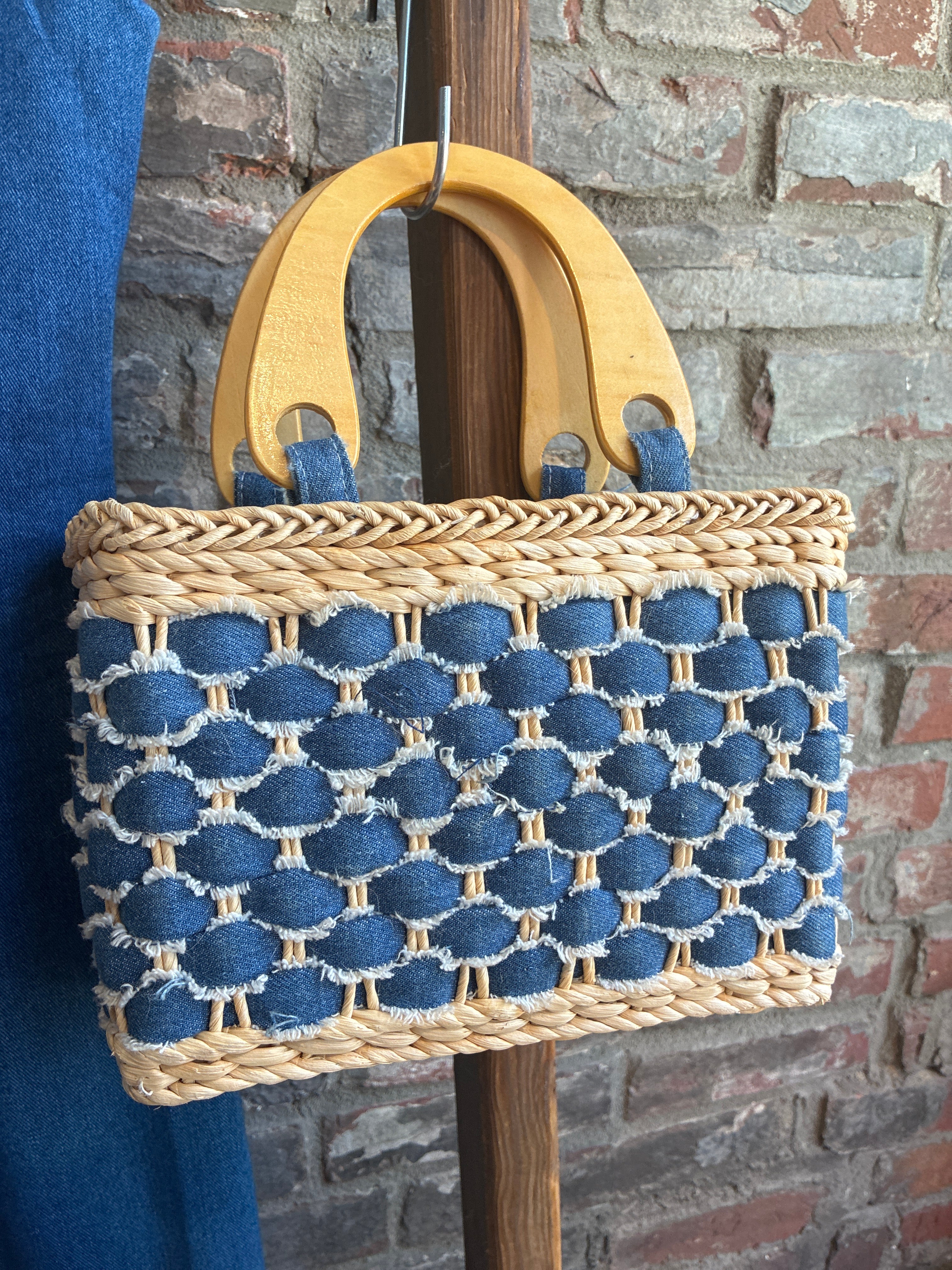 Faded Glory Woven Denim Handbag