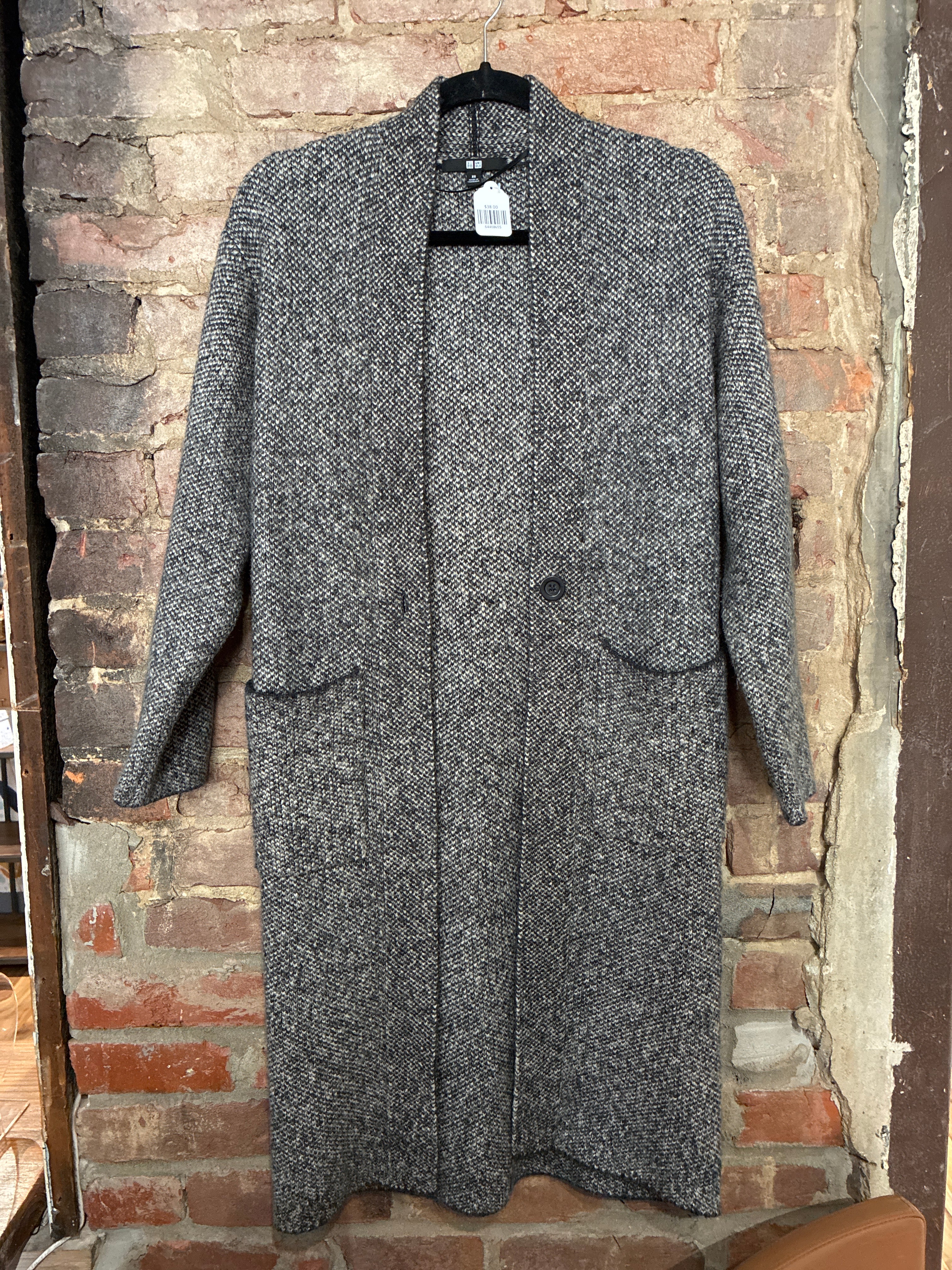Uniqlo Grey Single Button Long Cardigan XS