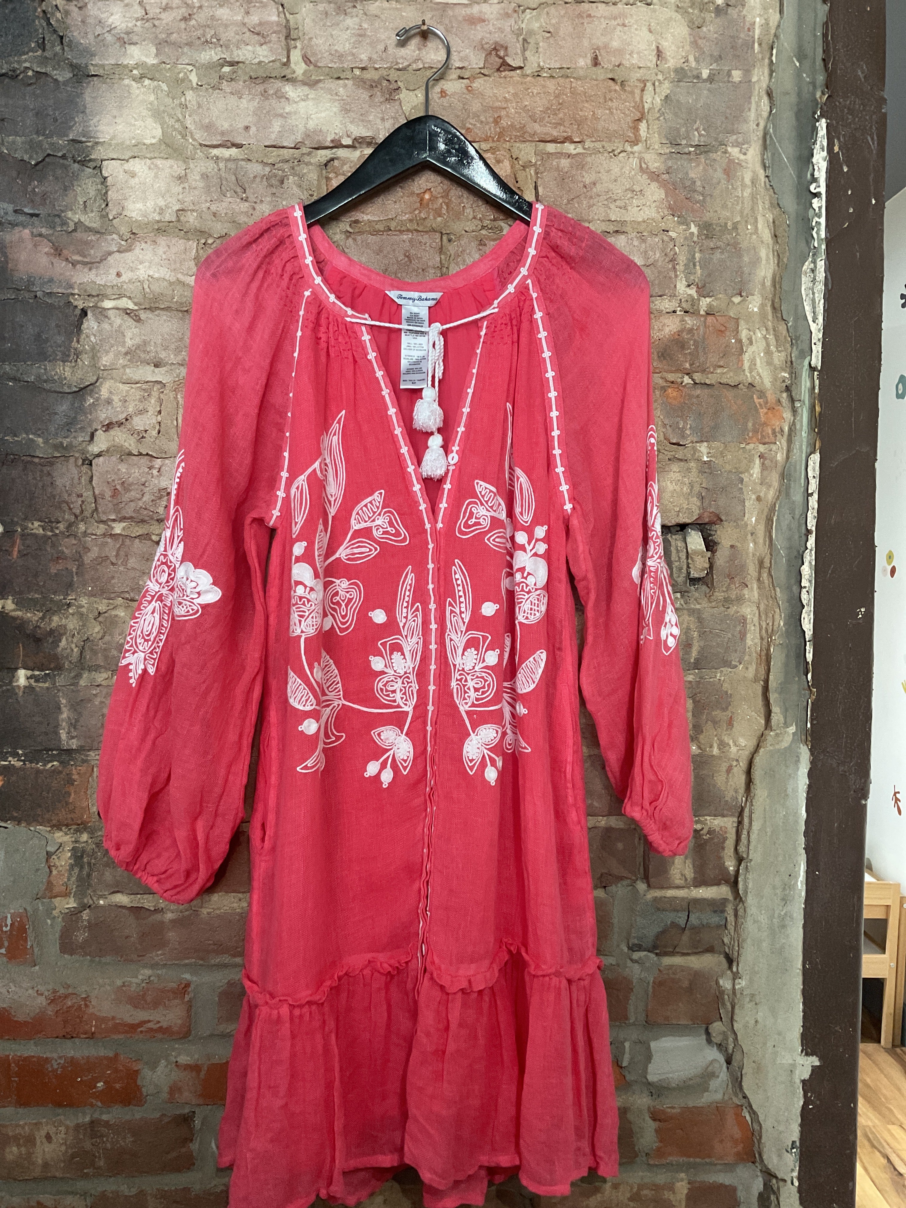 Pink Gauze Tunic Linen Dress