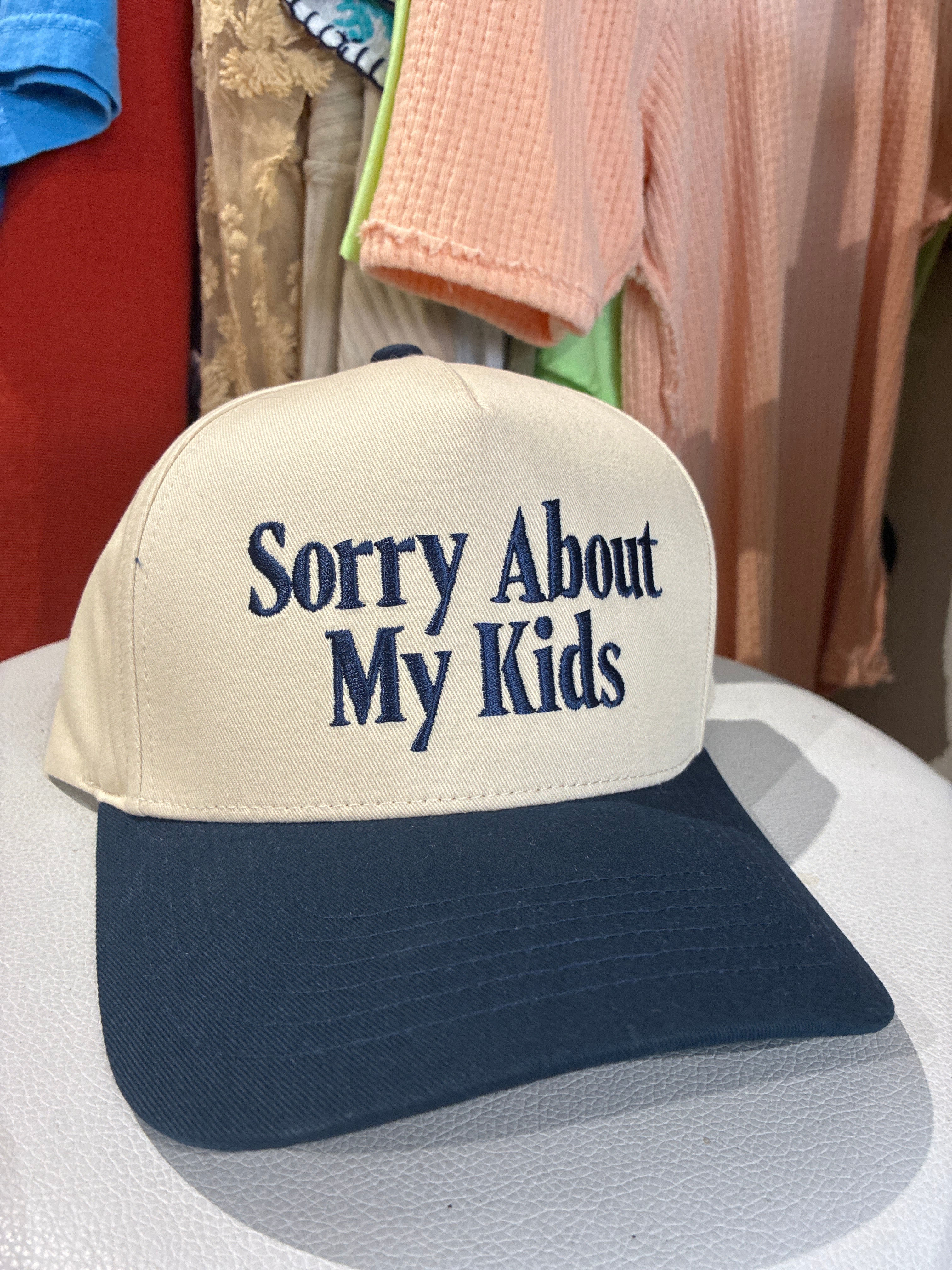 Sorry About My Kids Navy Hat
