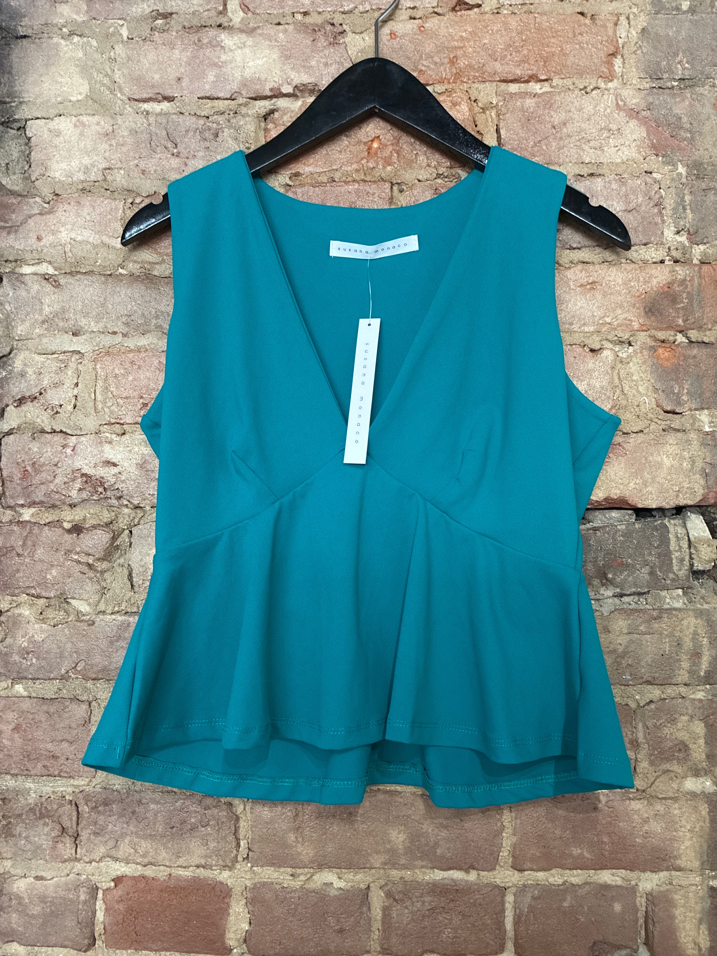 Susana Monaco Teal VNeck Tank
