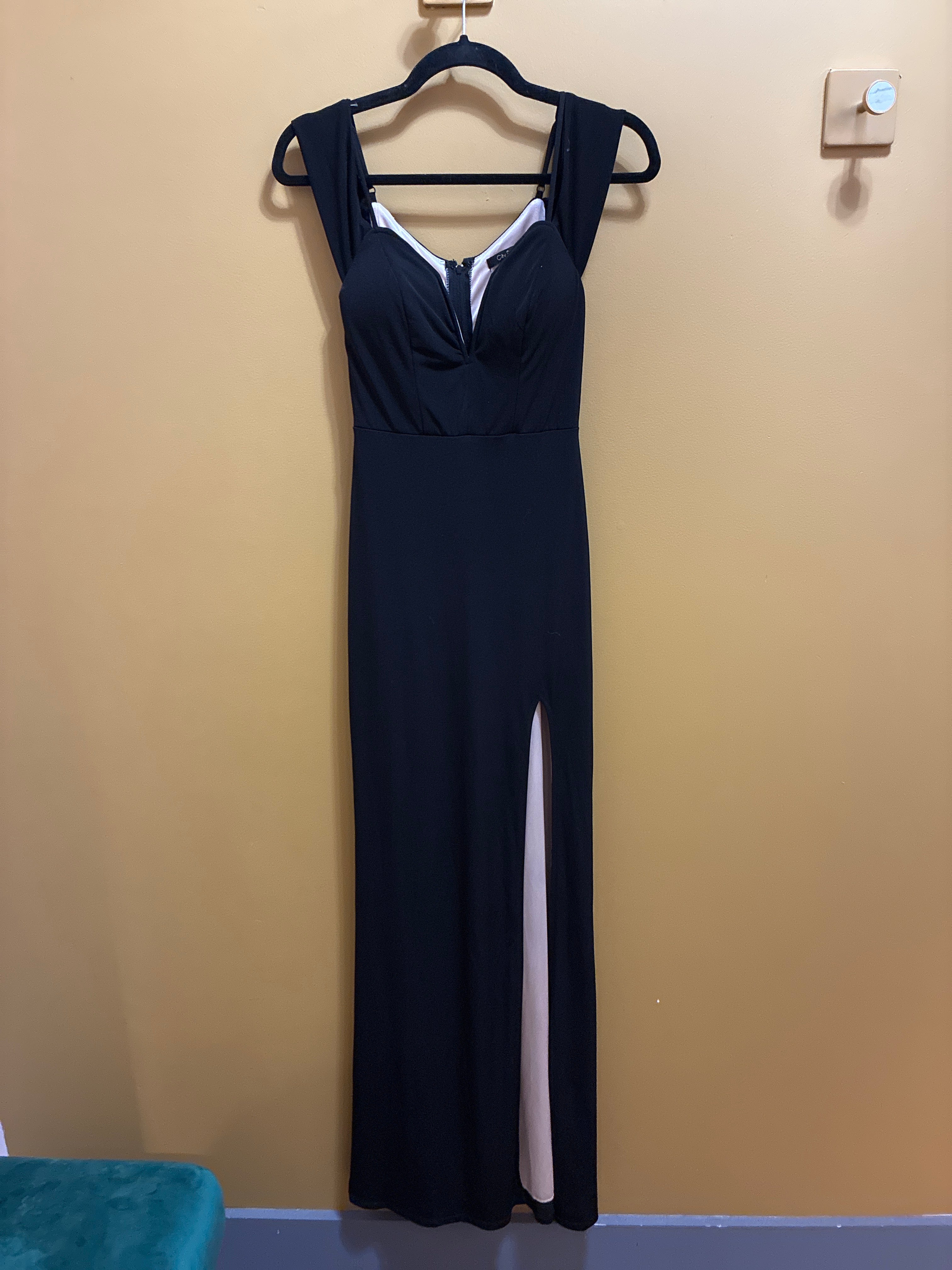 Black Sweetheart Slit Gown