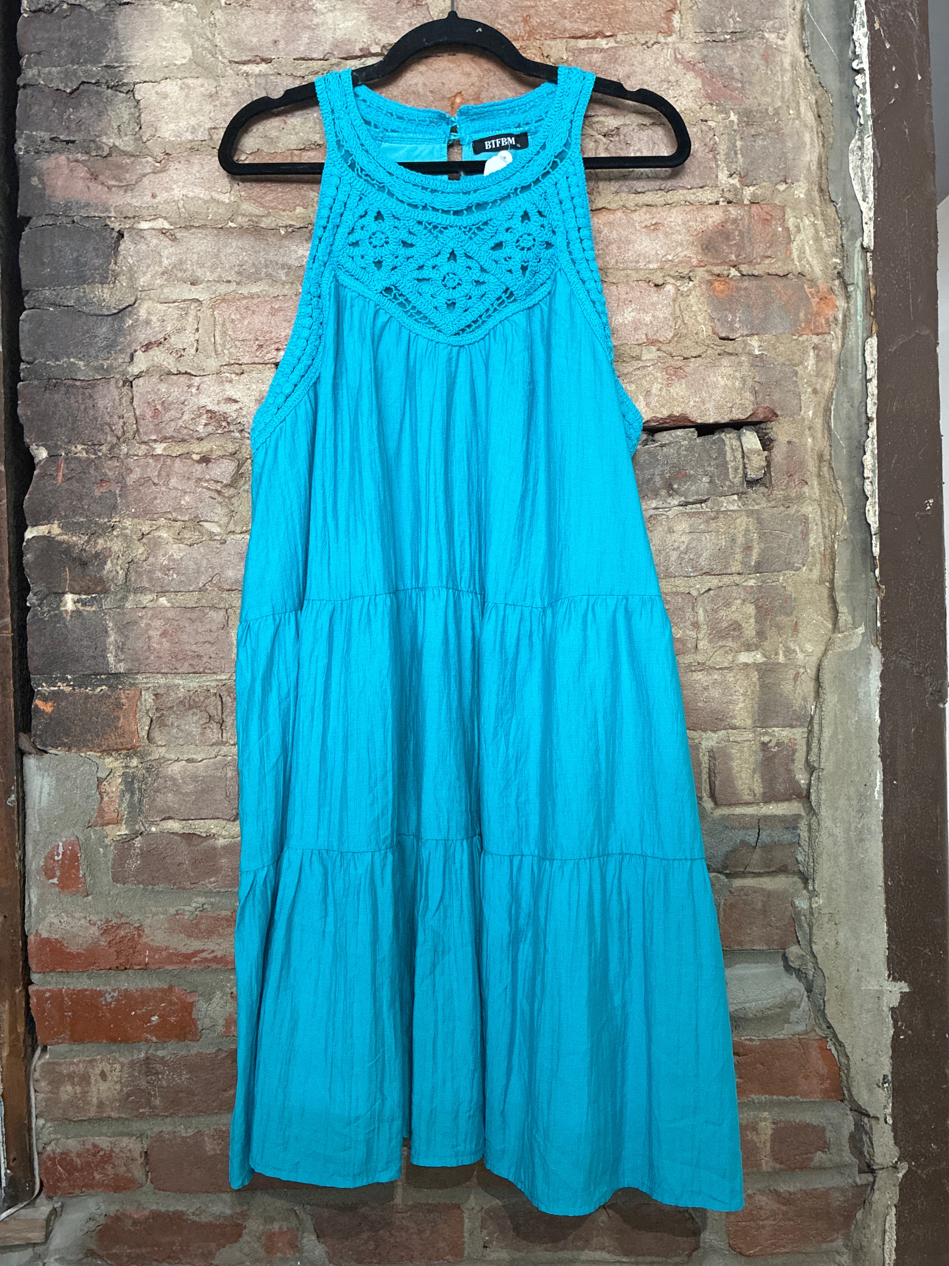 Turquoise Blue Crochet Summer Dress Turquoise Blue Crochet Summer Dress