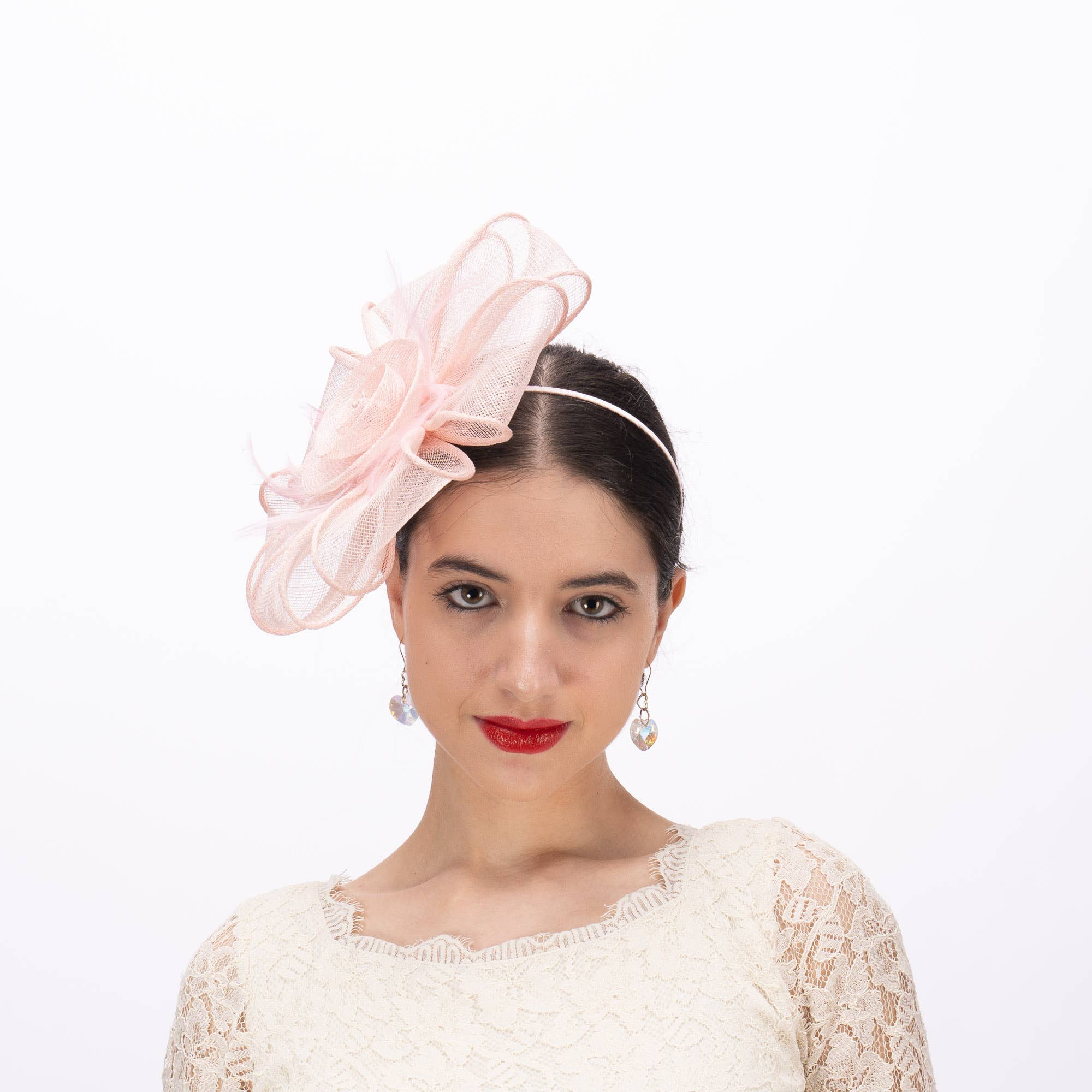 Flower Fascinator Supported With A wire Headband