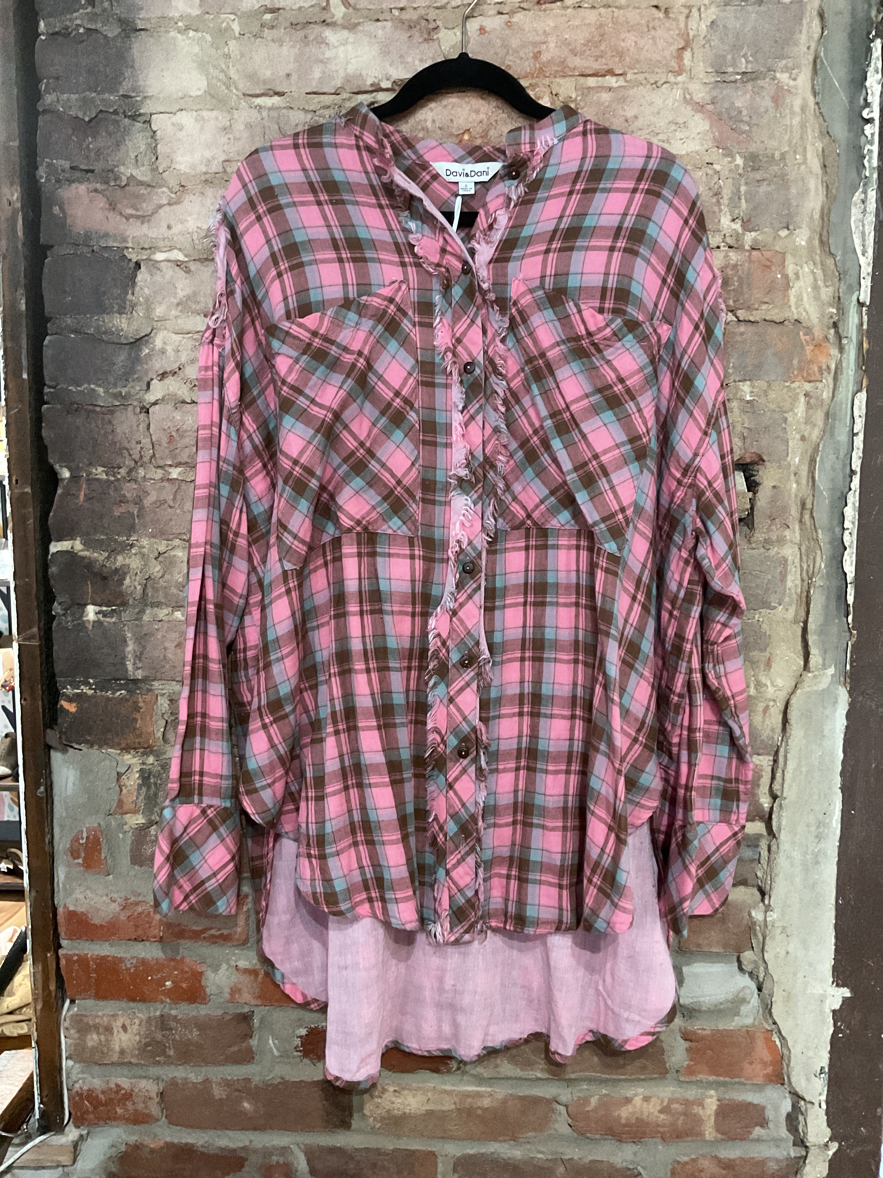 Pink Flannel Tunic Dress