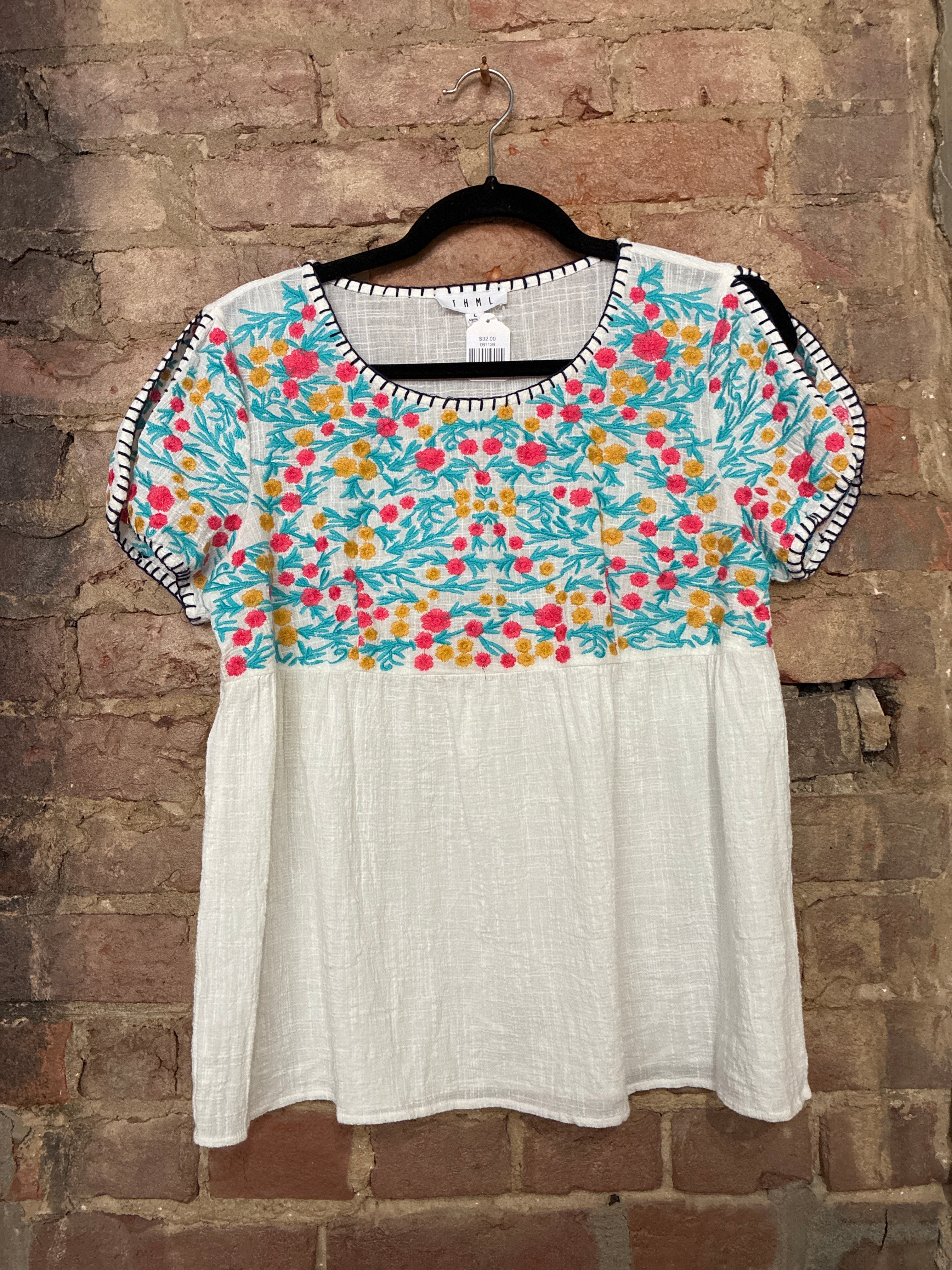 Embroidered THML Blouse - L