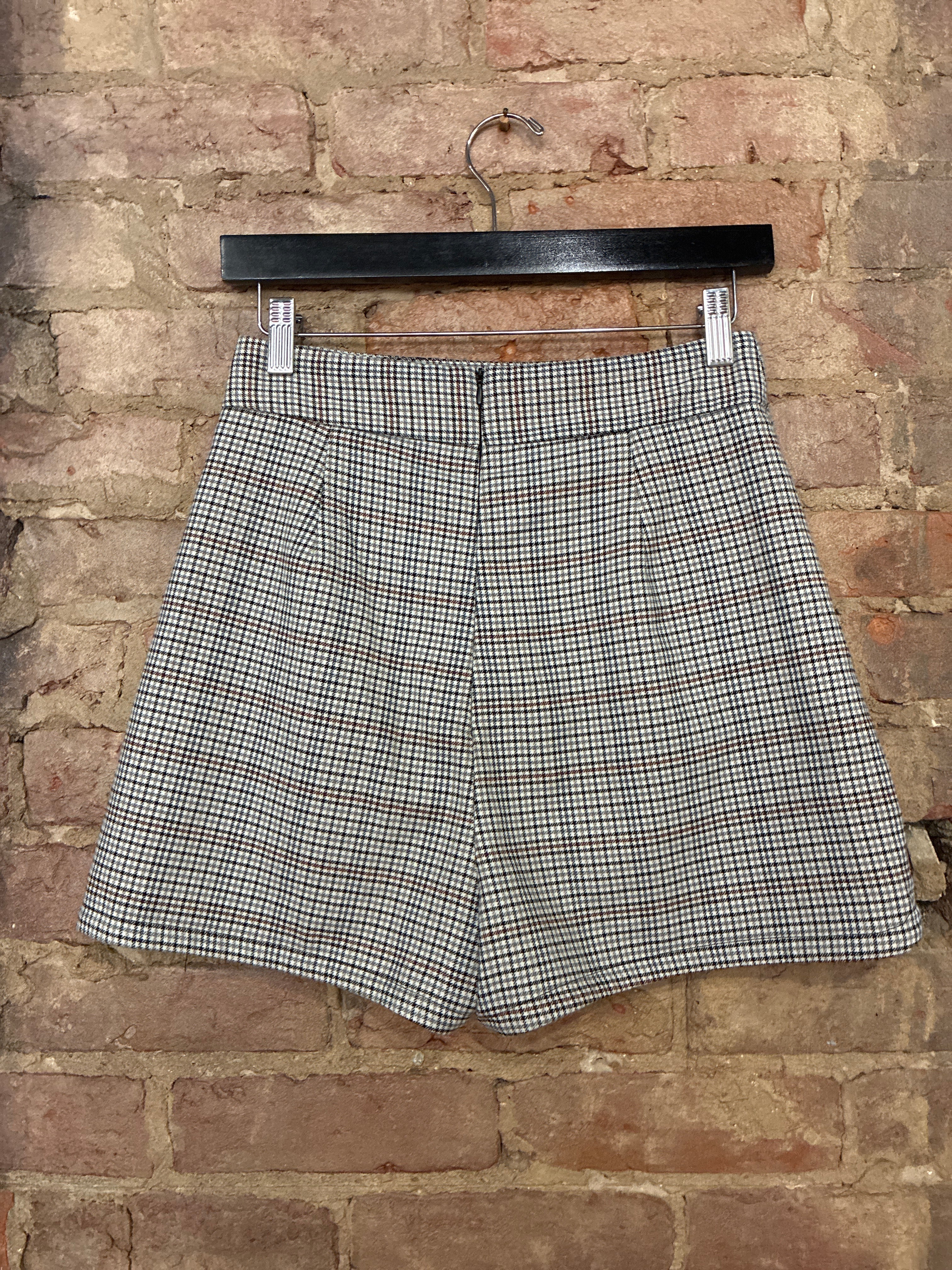 Zara Houndstooth Plaid Skort