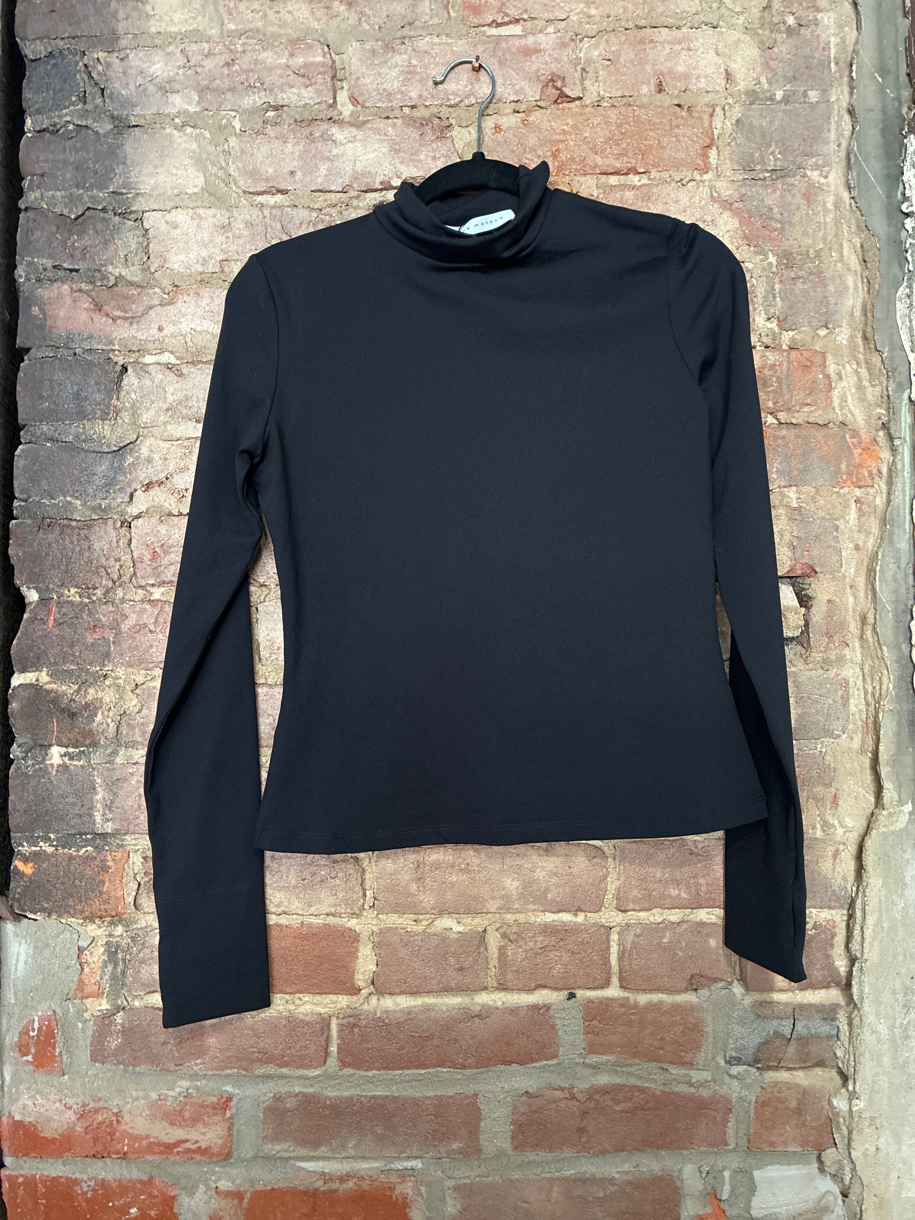 Susana Monaco Black LS Turtleneck Top L