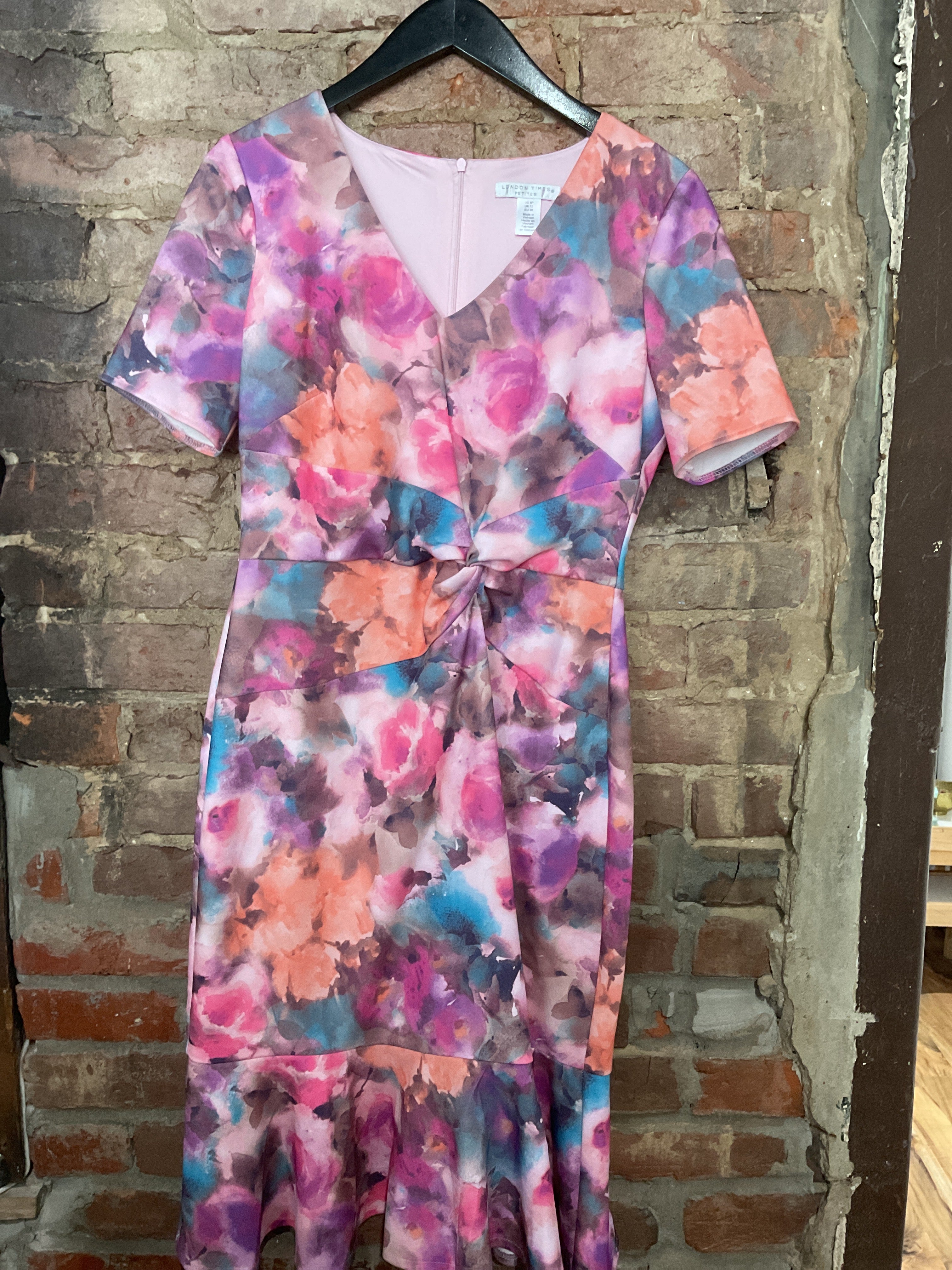 Pink Watercolor Midi Dress