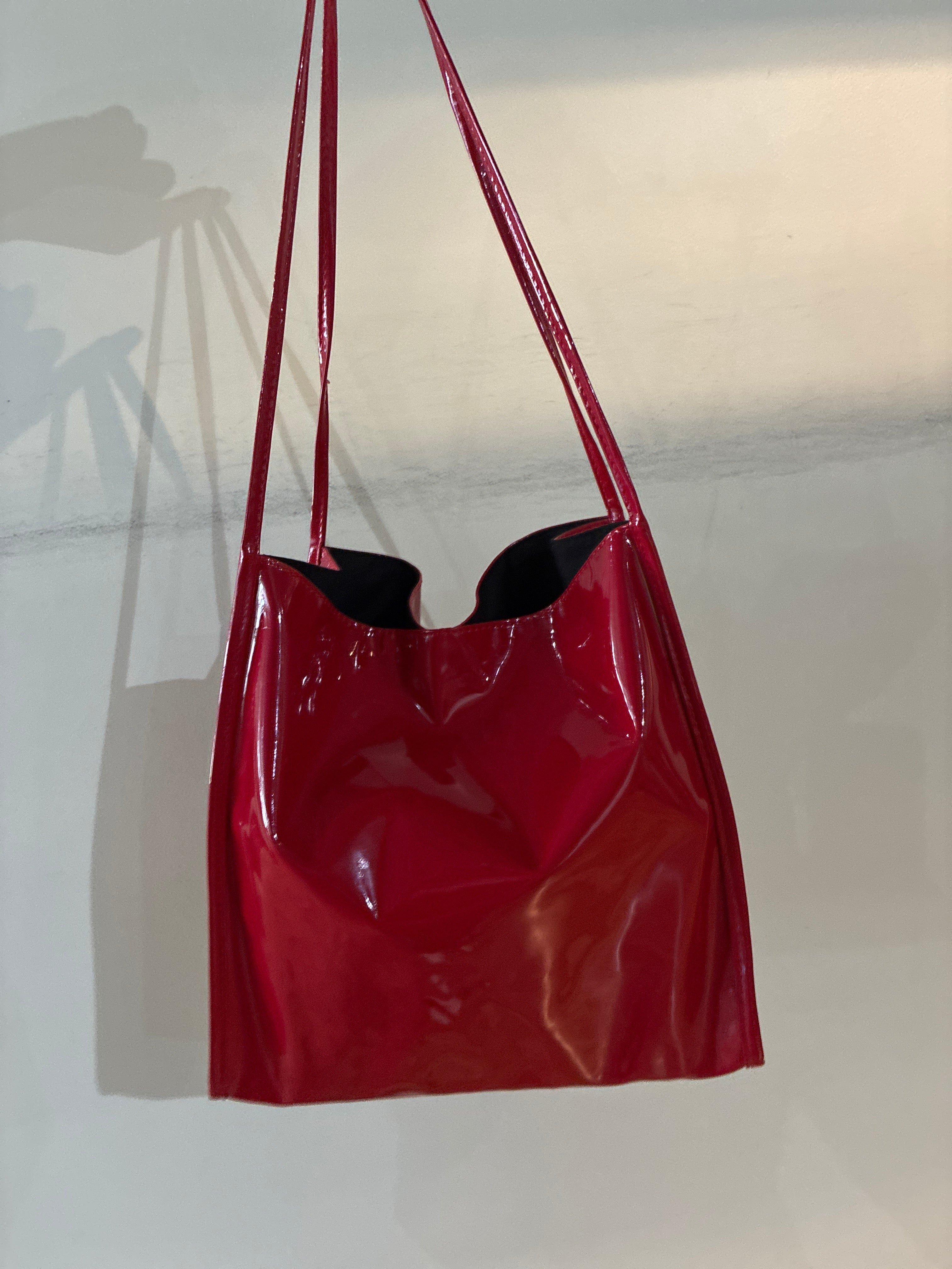 Red Patent Leather Shoulder Bag