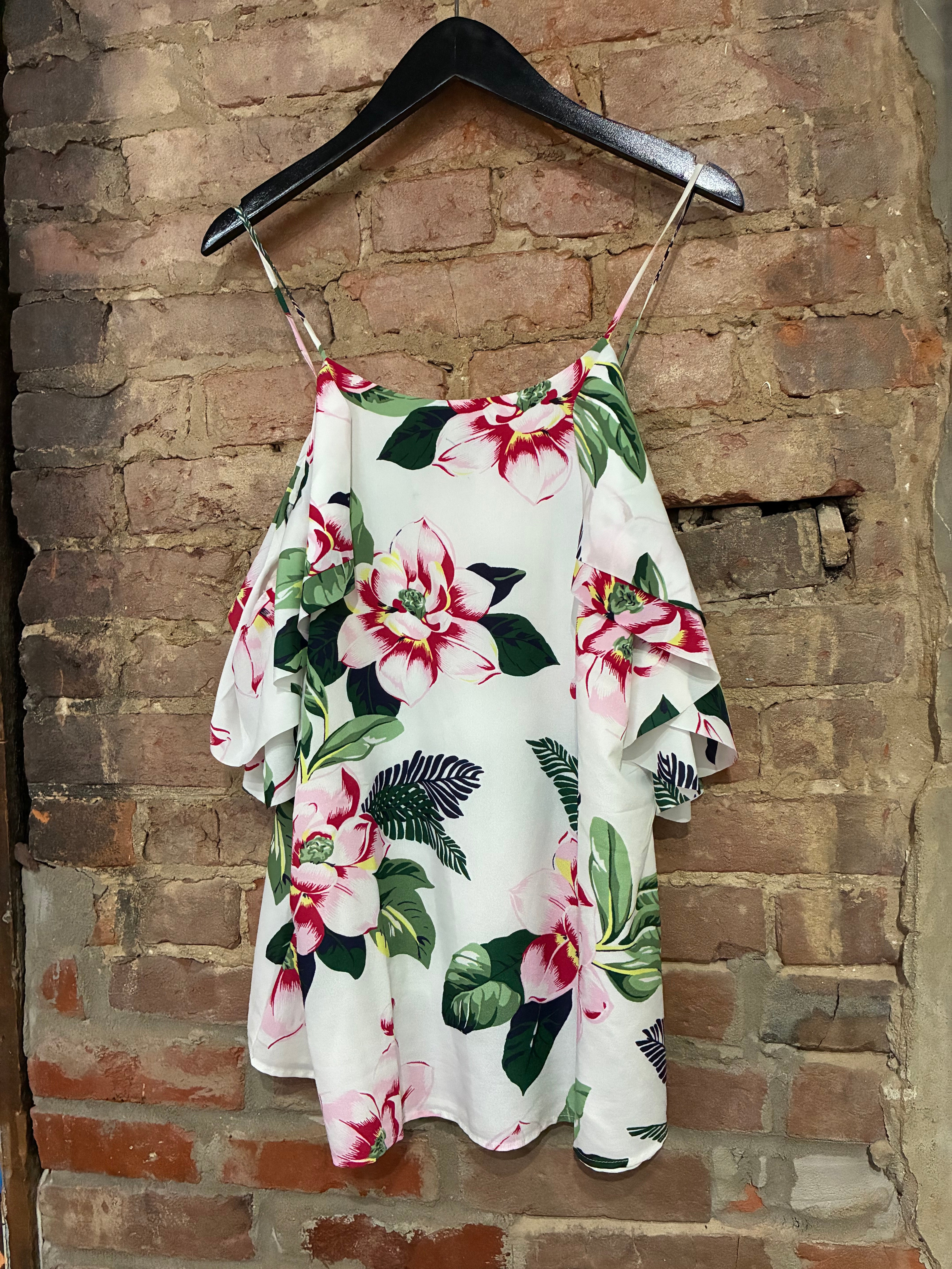 Floral Cold Shoulder Blouse