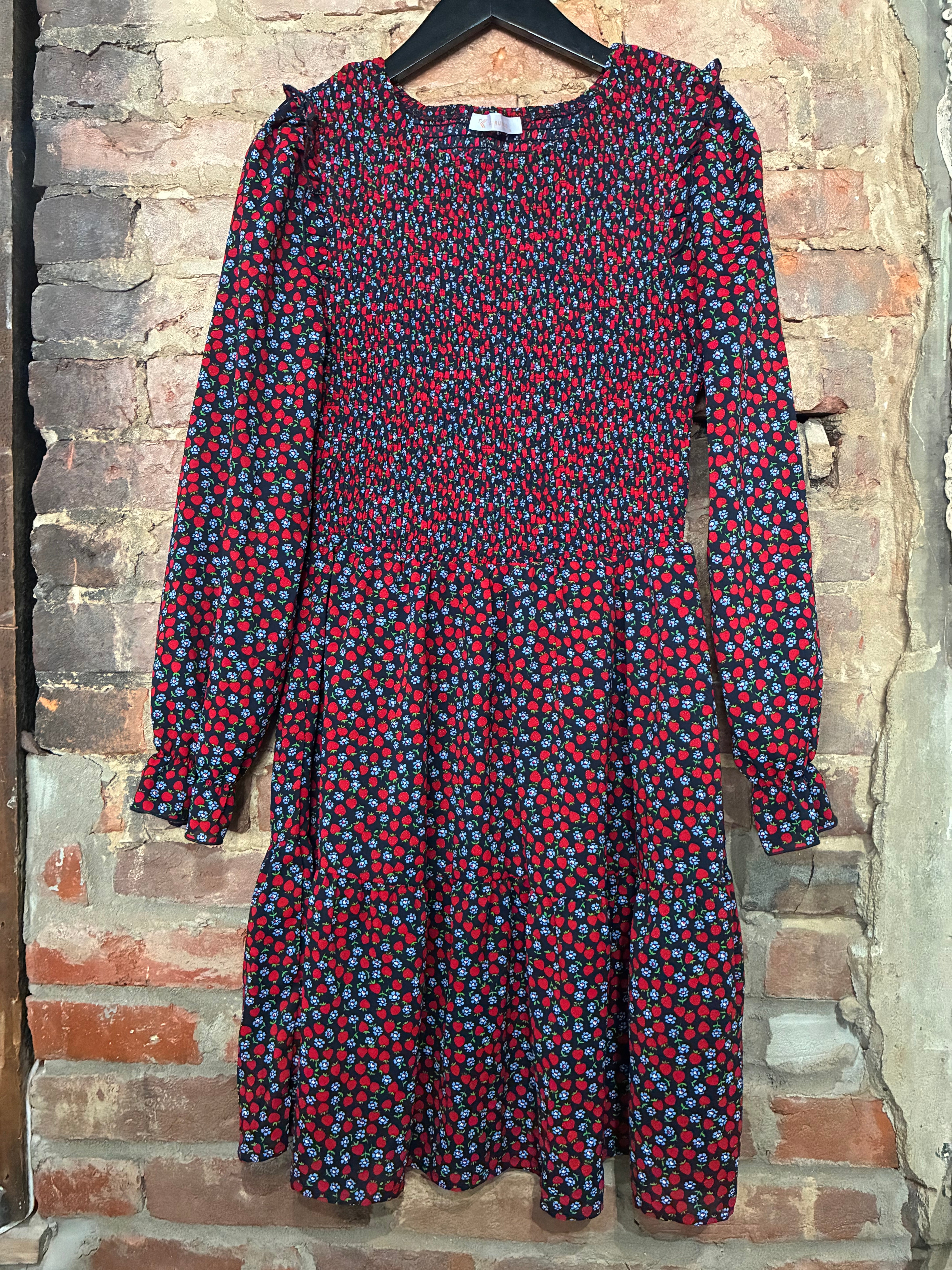 Strawberry Long Sleeve MIni Dress