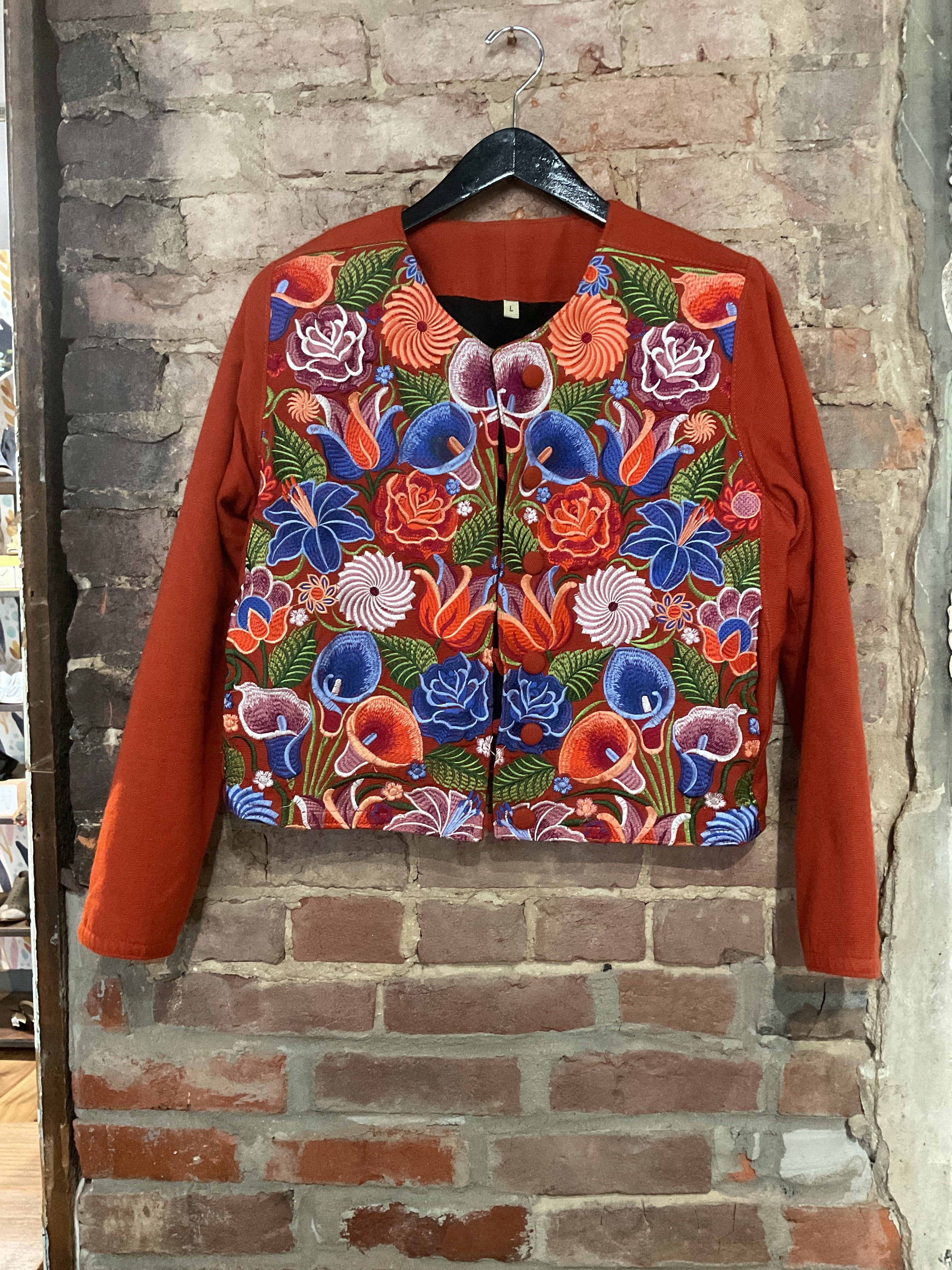 Orange Embroidered Jacket
