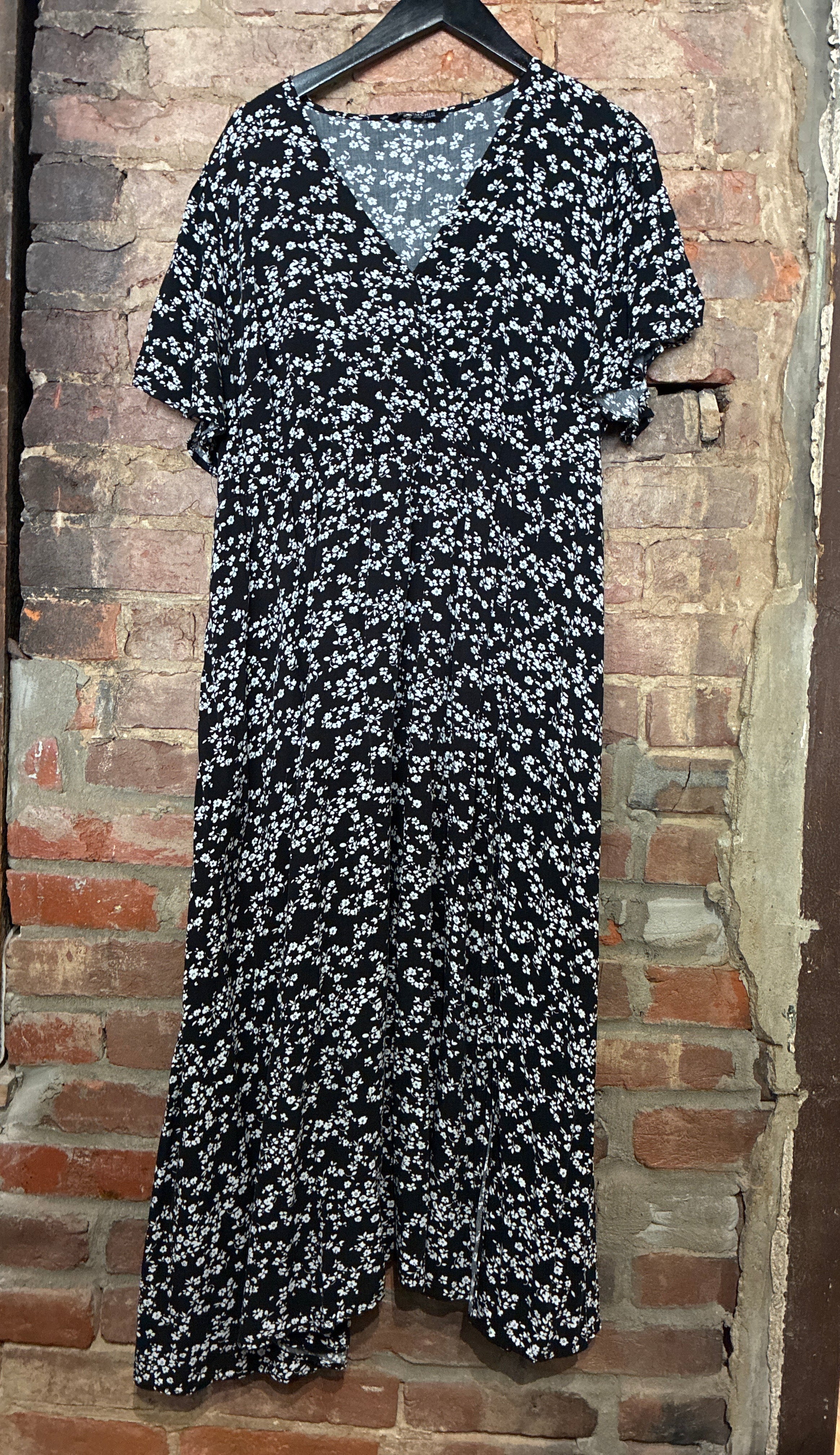 Black Floral Midi Dress - 18/20