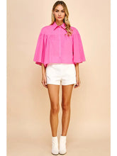 Load image into Gallery viewer, Bell Slv Button Down Shirt - Hot Pink