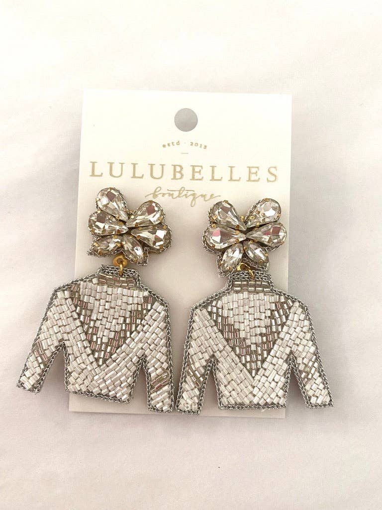 Derby Jockey Silks Earrings Thick V