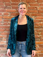 Load image into Gallery viewer, Turquoise Velvet Blazer