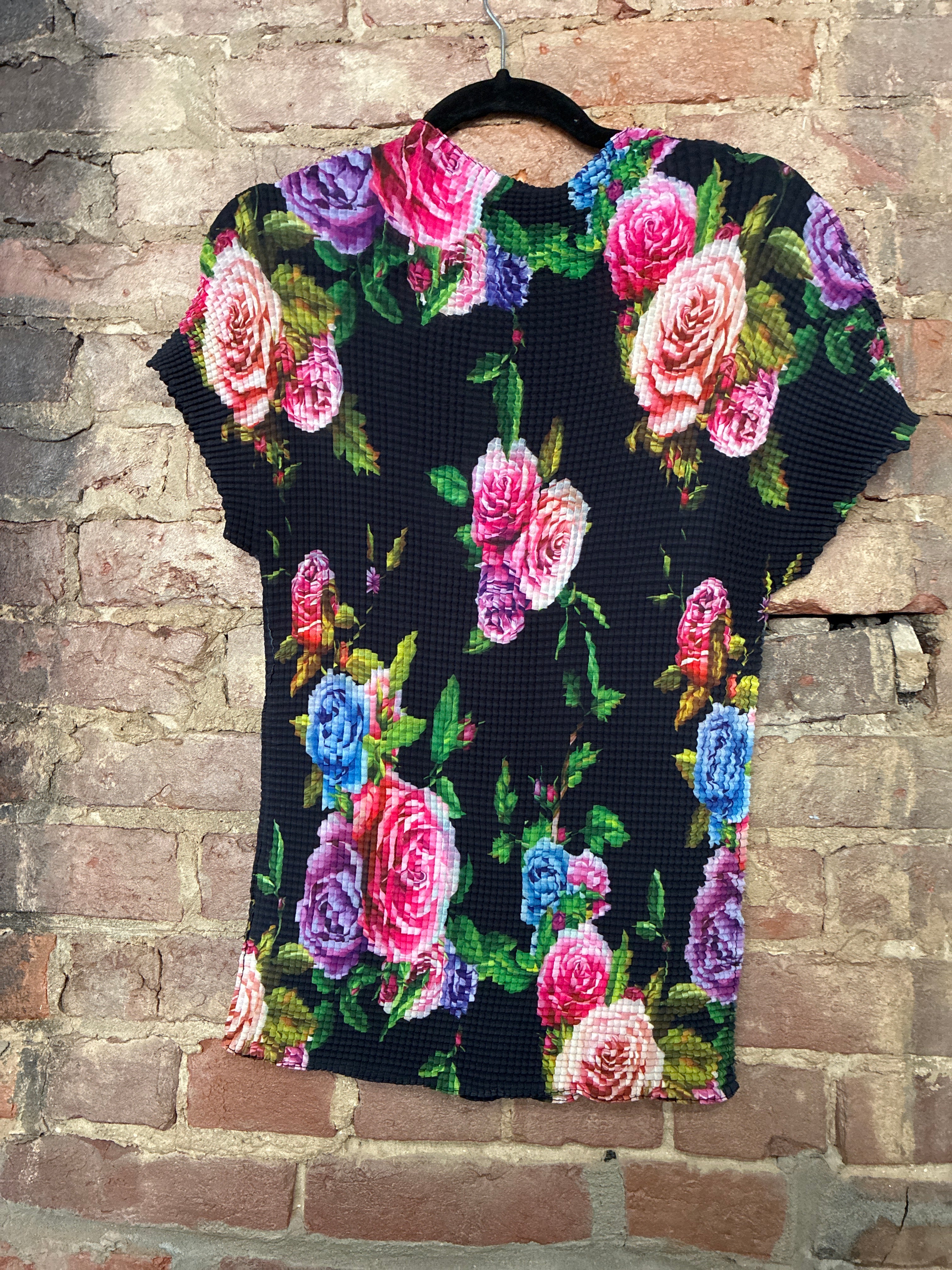 Kate Hewko Floral Printed Ribbed Shirt - One Size