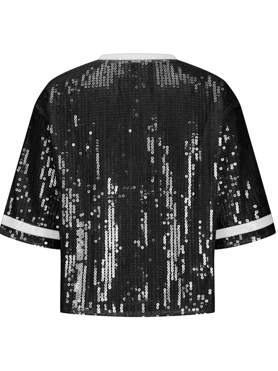 Sequin Football Round Neck Half Sleeve Top (Online Exclusive)UncategorizedTopsSequin Football Round Neck Half Sleeve Top - Exclusive