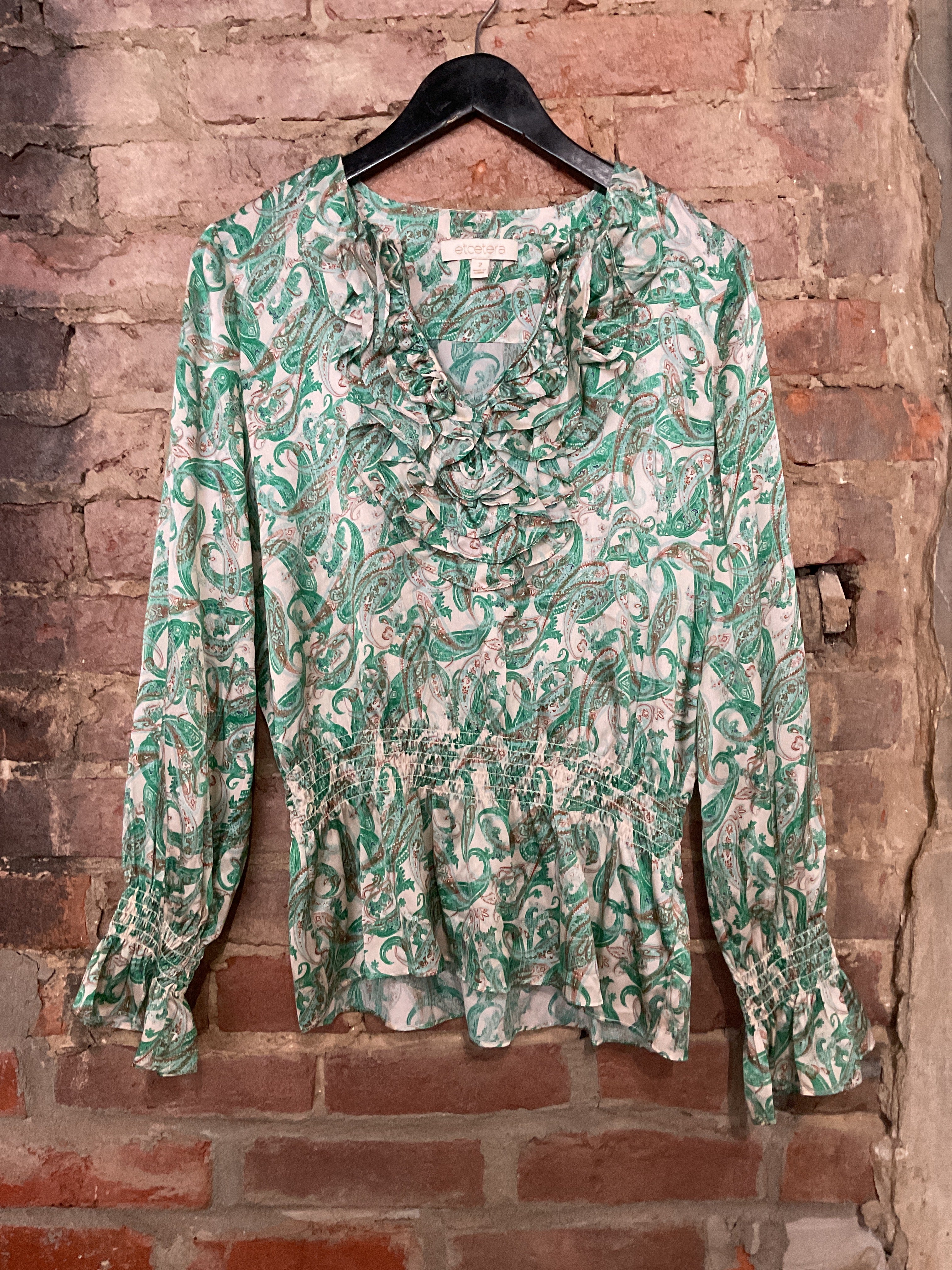 Green Paisley Blouse