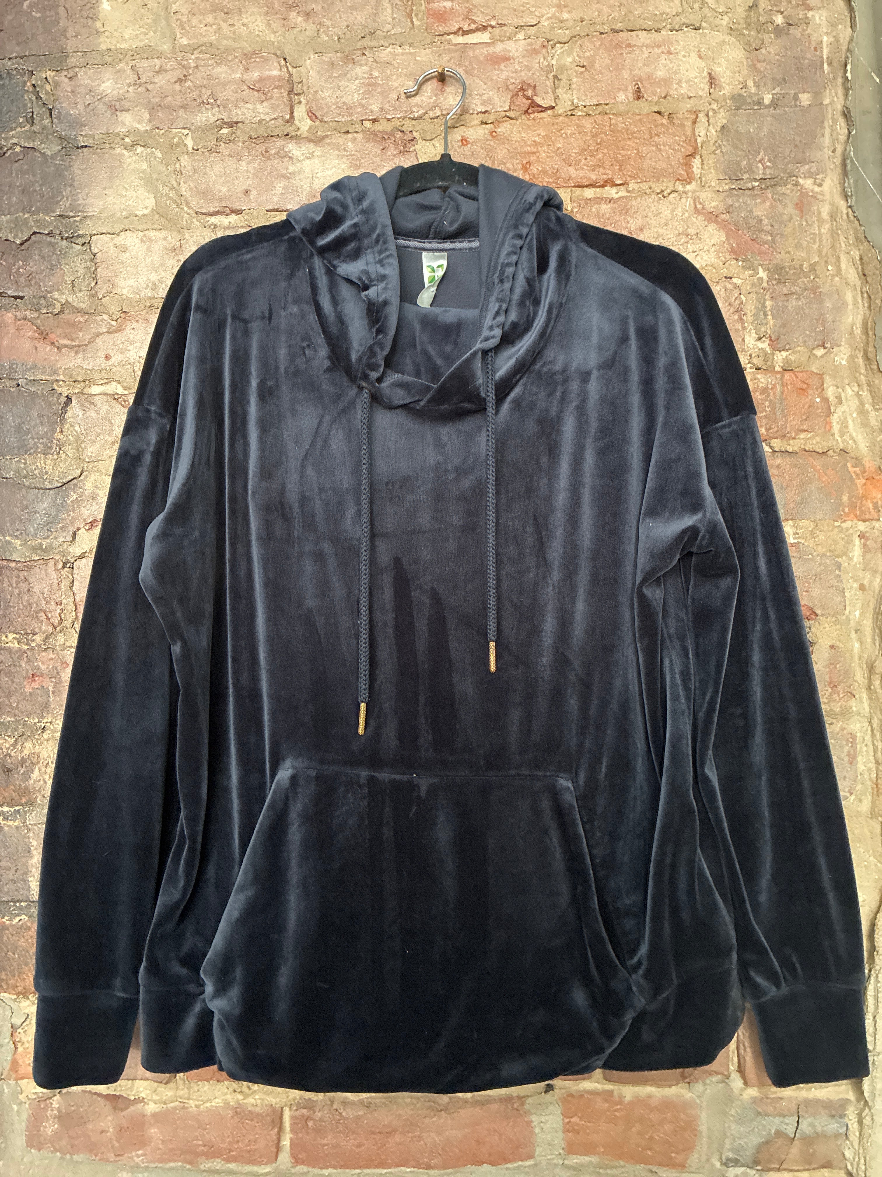 Black Velvet Hoodie Sweatsuit M