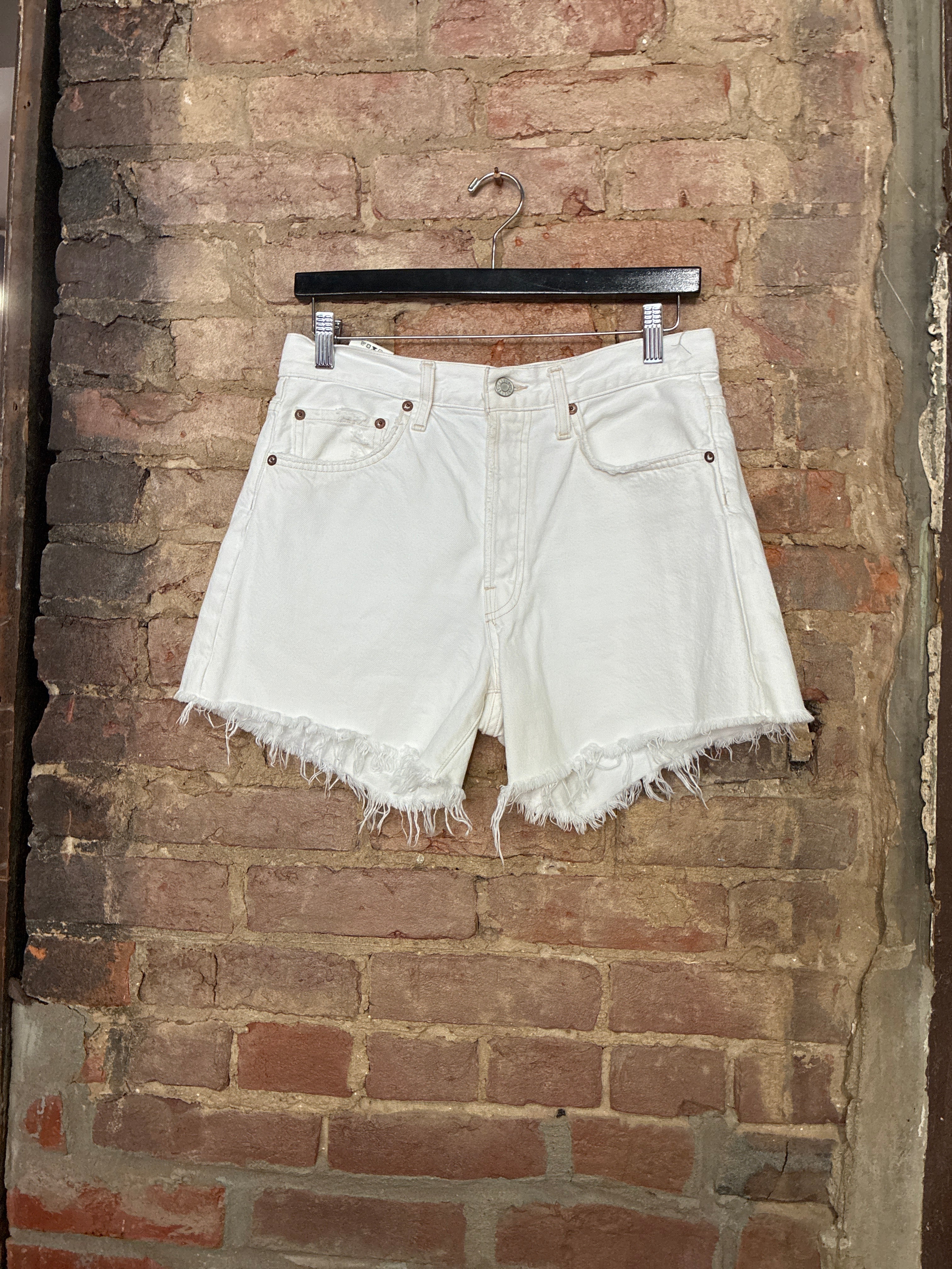 AGOLDE Parker Denim Shorts in Panna Cotta - 27
