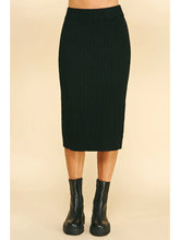 Load image into Gallery viewer, Cable Knit Sweater Skirt - Black
