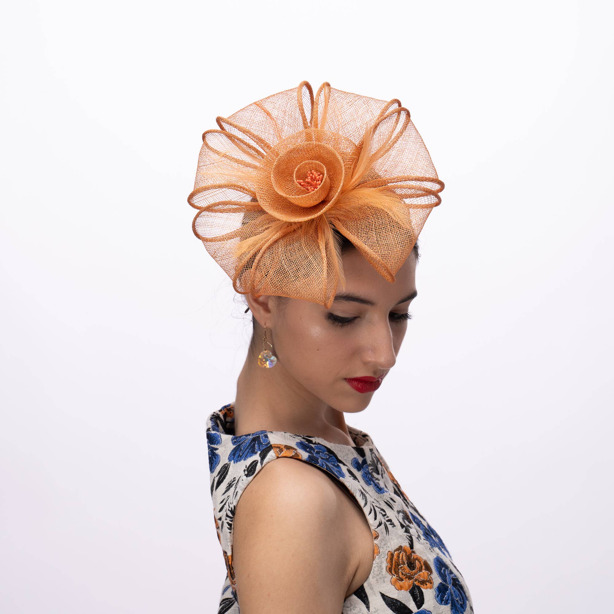 Flower Fascinator Supported With A wire Headband