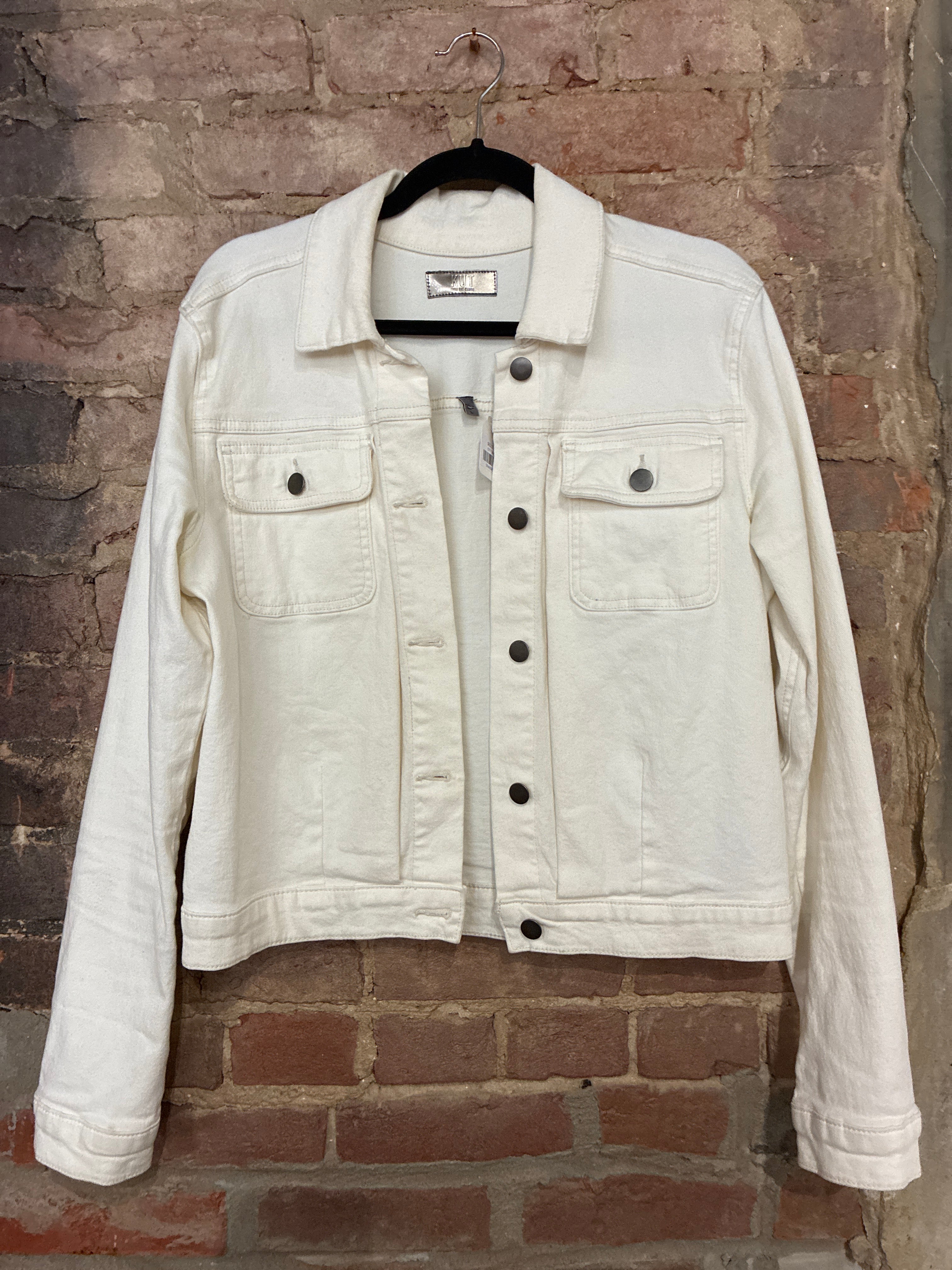 KUT White Denim Jean Jacket L