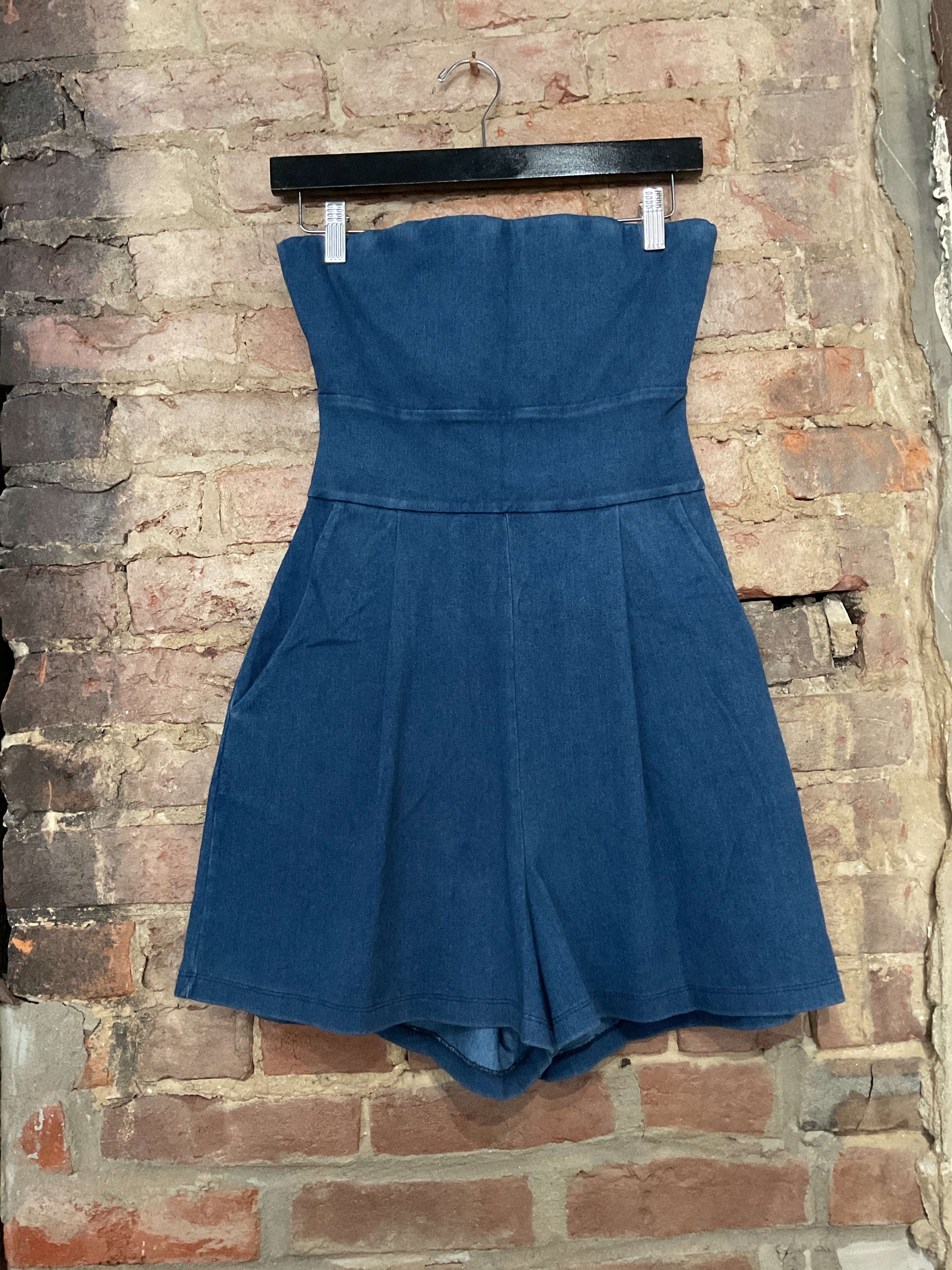 Susana Monaco Stretch Denim Tube Romper