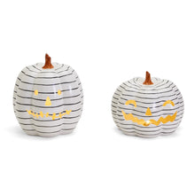 Load image into Gallery viewer, Tall Jack-O-Lantern Stripped LED Pumpkins