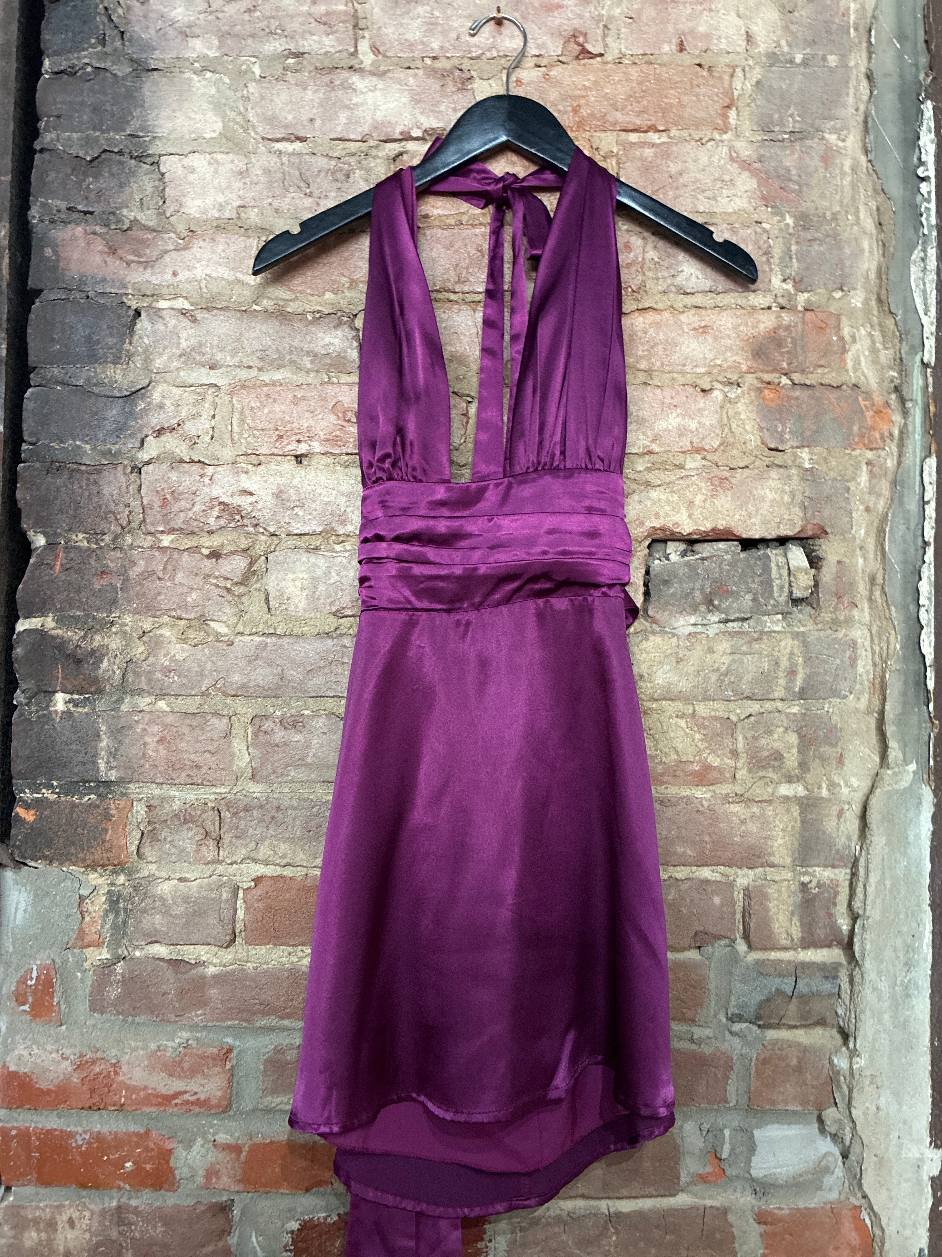 Lucy In the Sky Satin Halter Mini