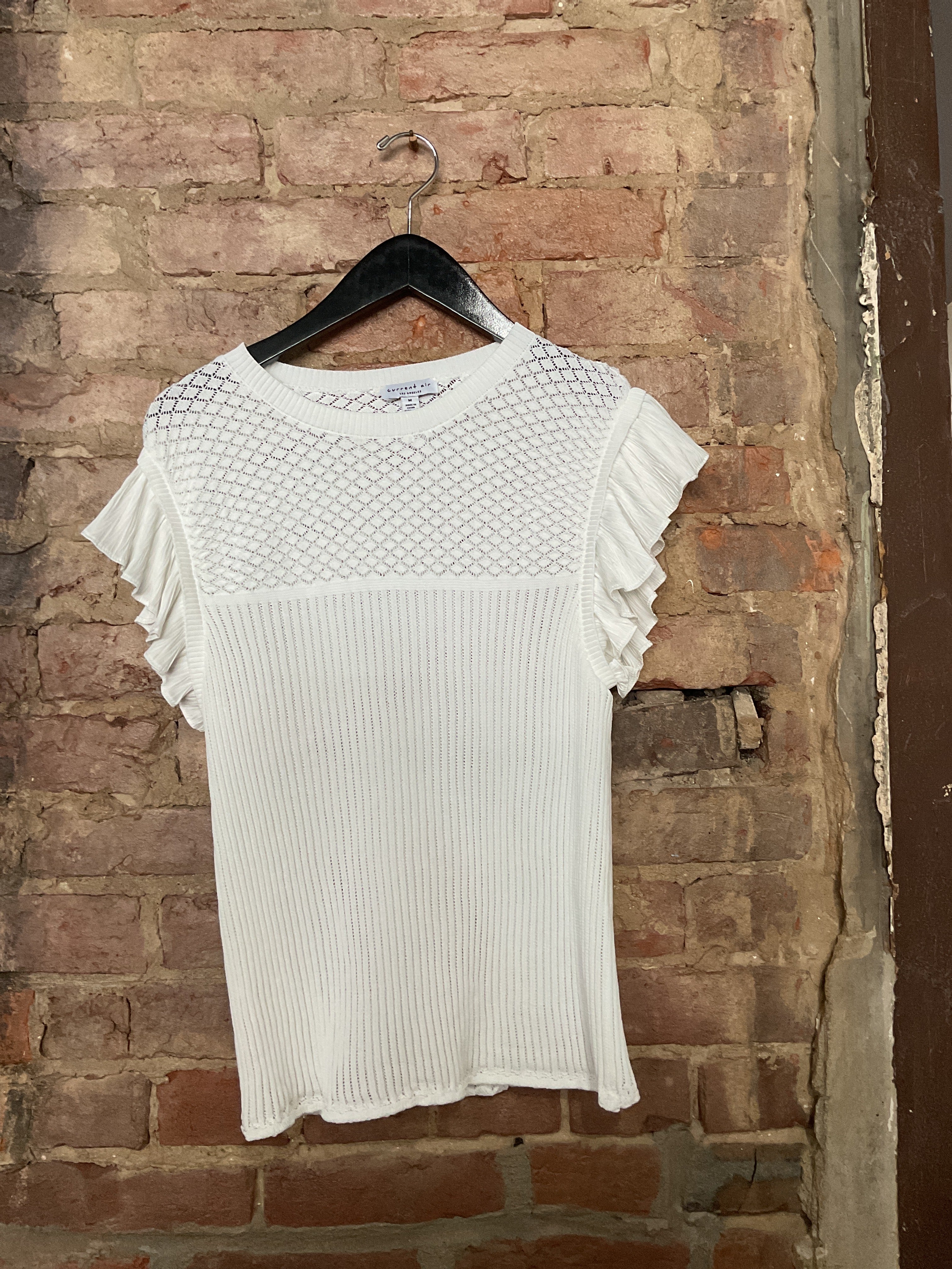 Ruffled Sleeve Knit Top